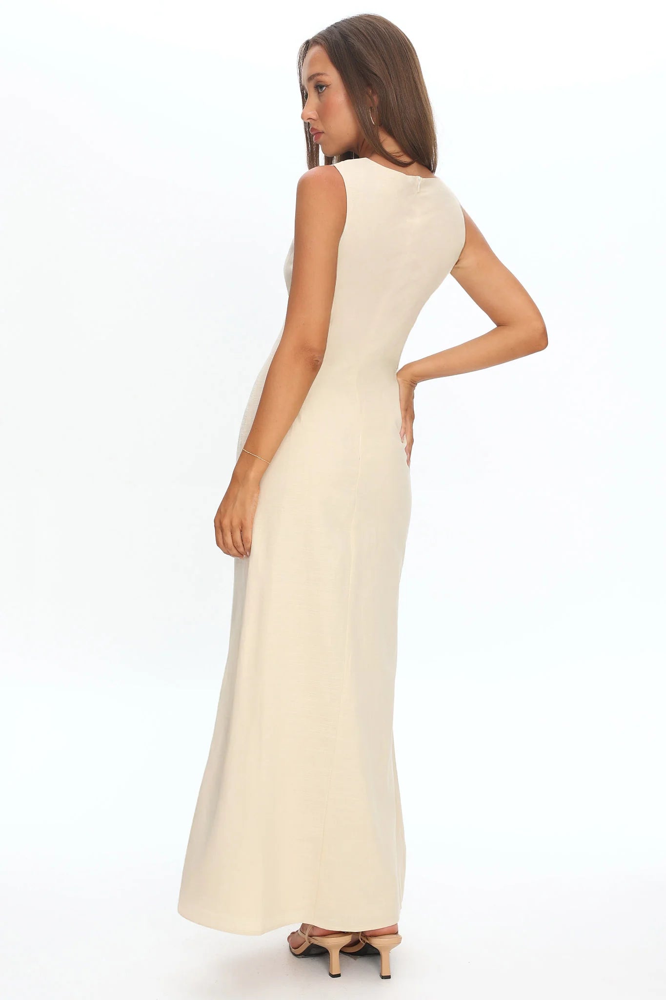Perry Lace Insert Maxi Dress Vanilla