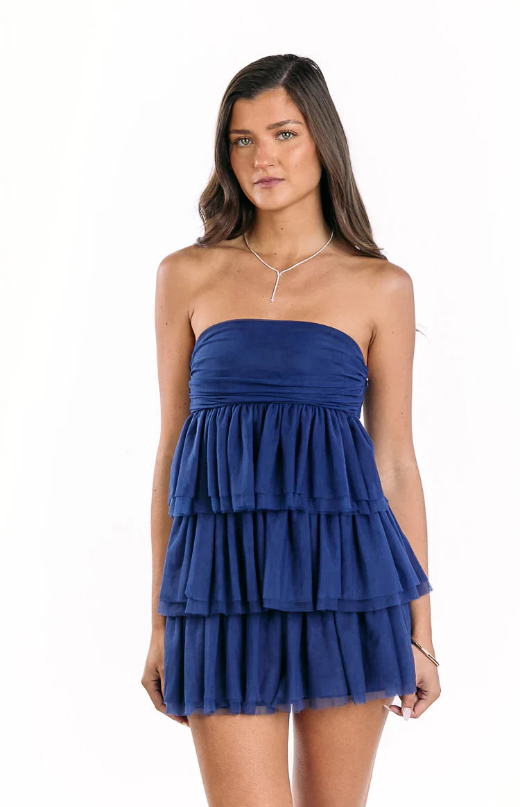 Birthday Girl Navy Mini Party Dress