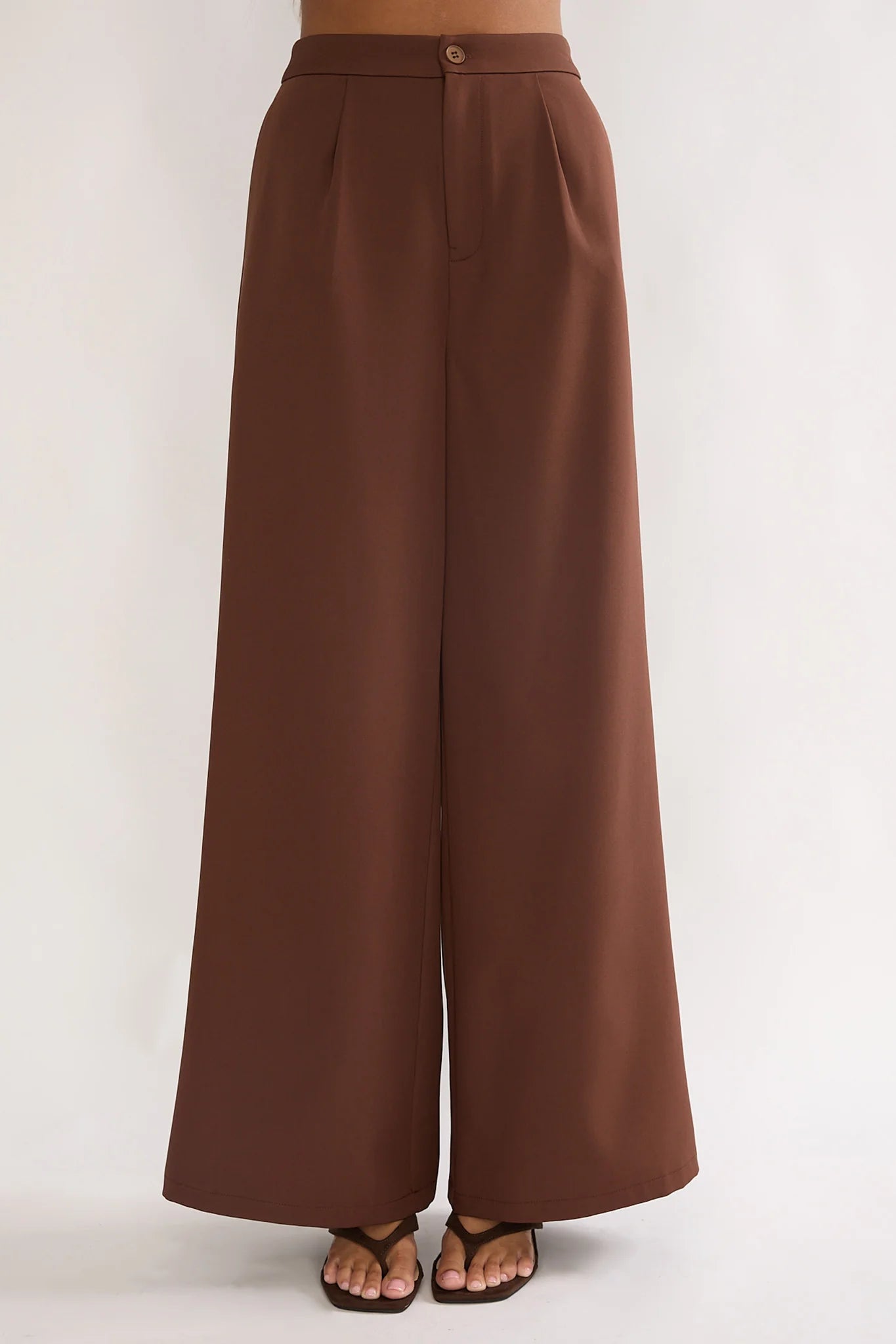 Florene Strapless Split Scarf Pants Chocolate
