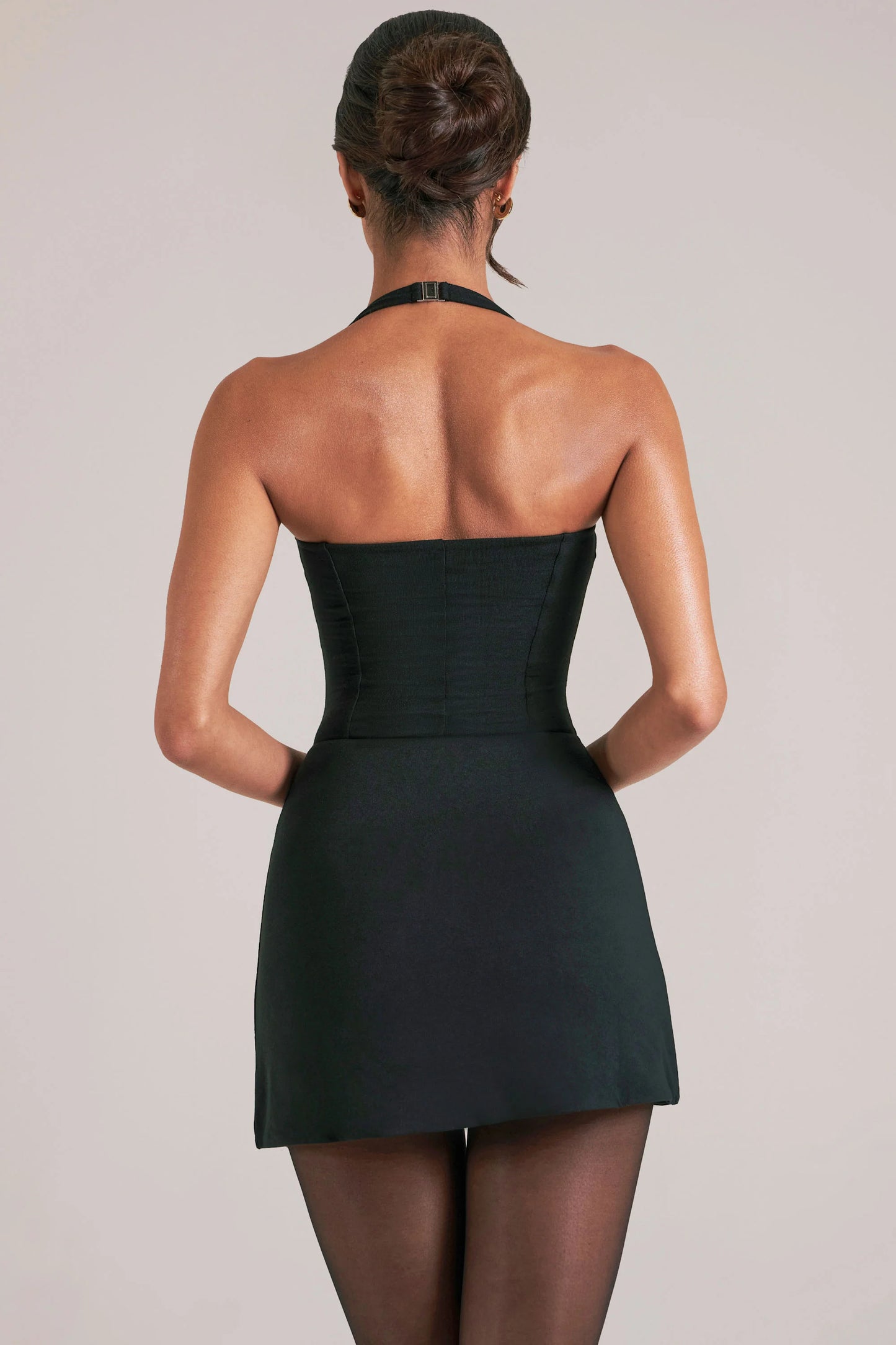 Longline Halterneck Top  in Black