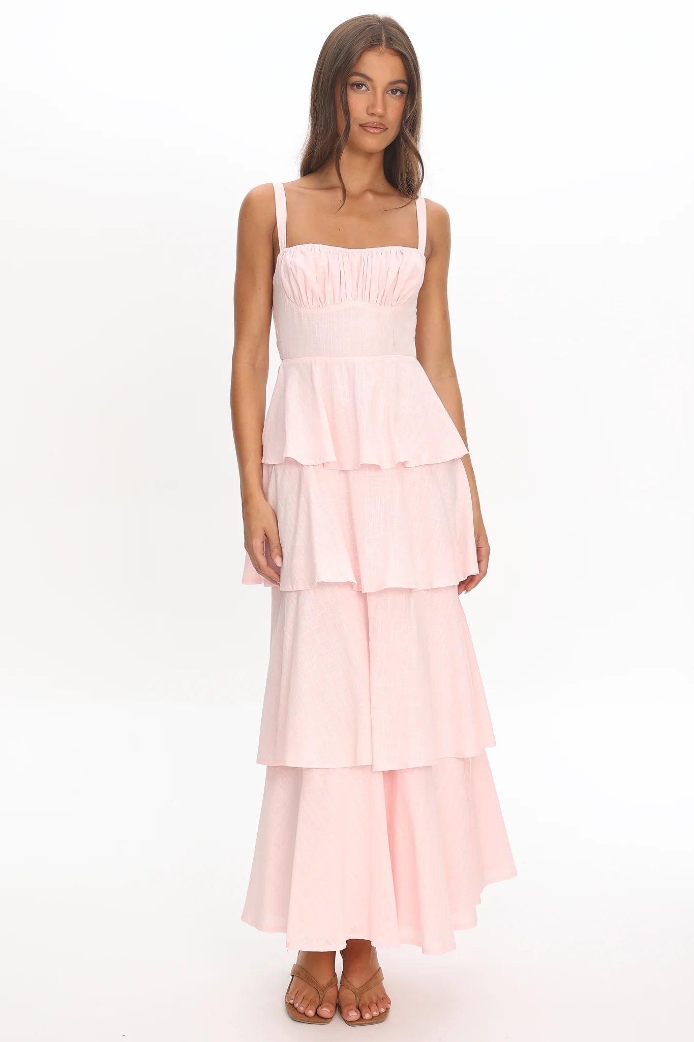 Provence Bloom Tiered Maxi Dress Rosewater