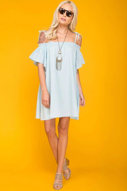 Farrah Loose Summer Dress Light Blue