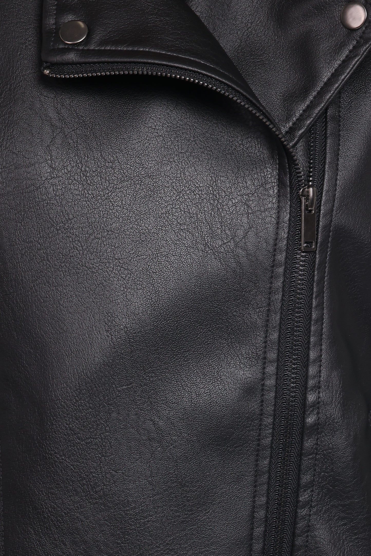 Parsons Oversized Faux Leather Moto Jacket - Black