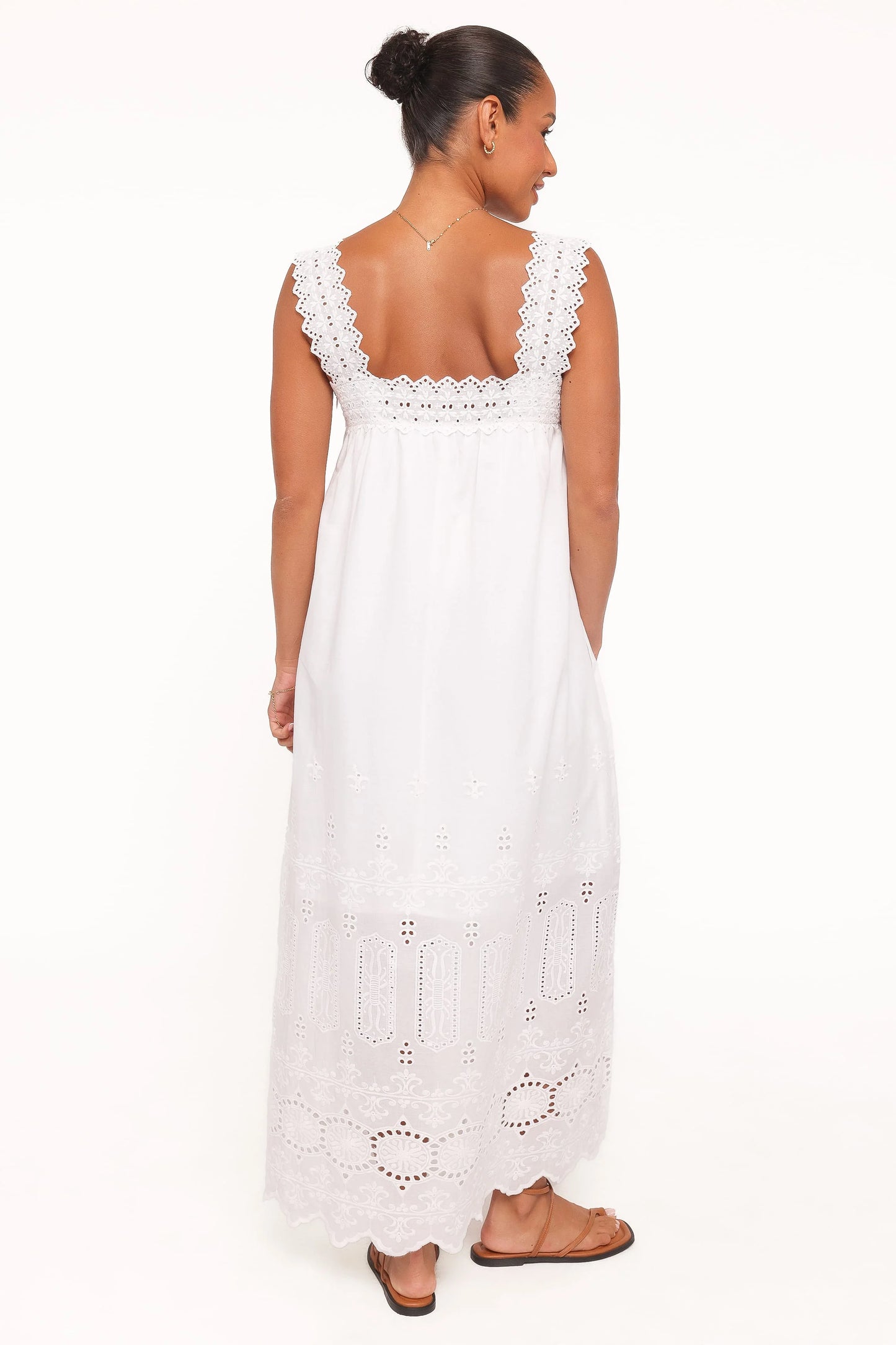 Winora Midi Dress - White Broderie