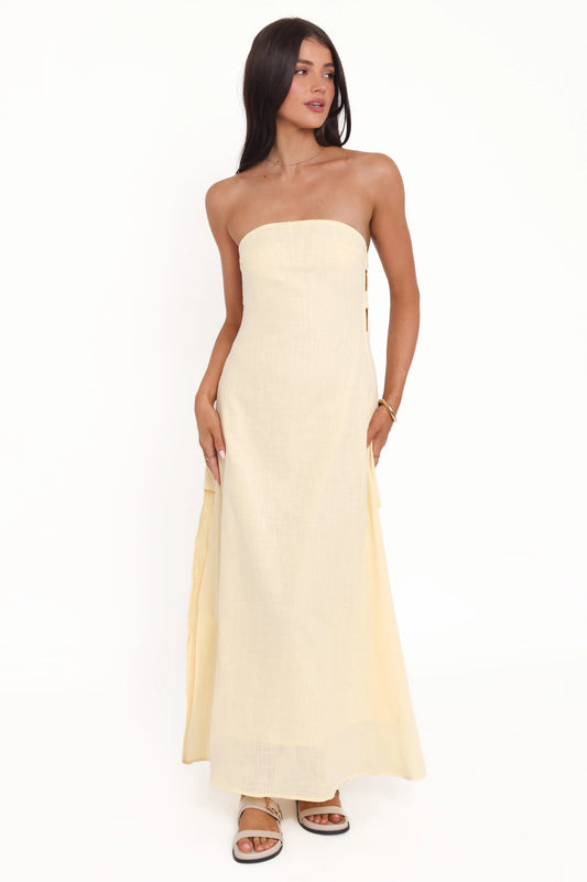 Cyrus Strapless Maxi Dress - Butter Yellow