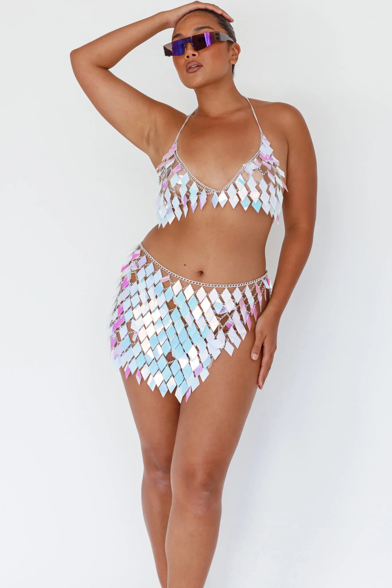 River Festival Shiny Sequins Top (Top Only)