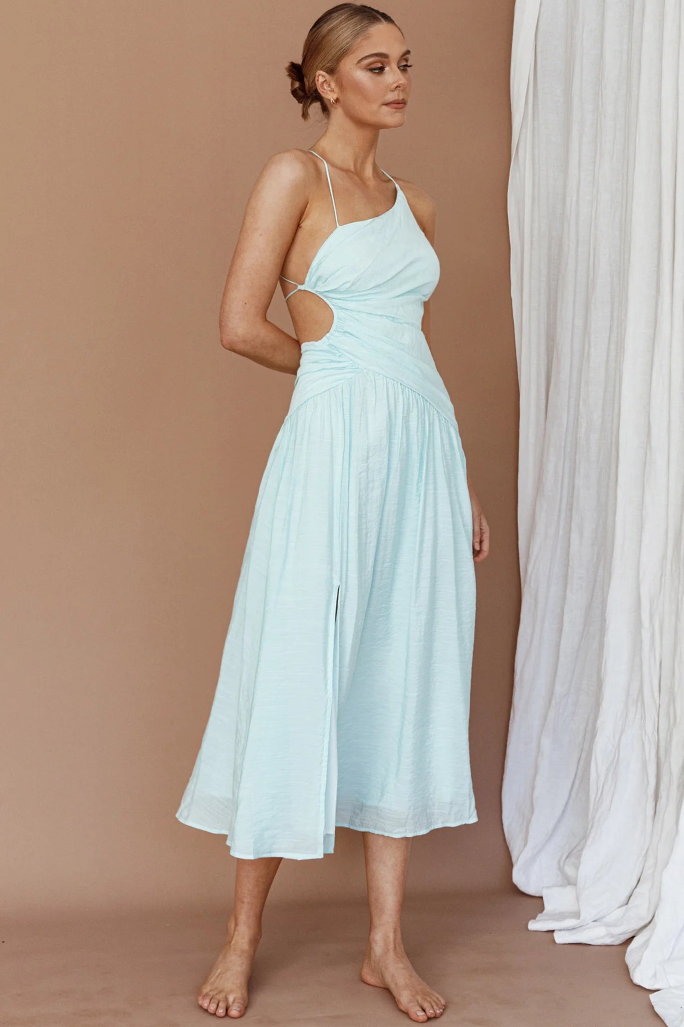 Destination Open Back Midi Dress Mint