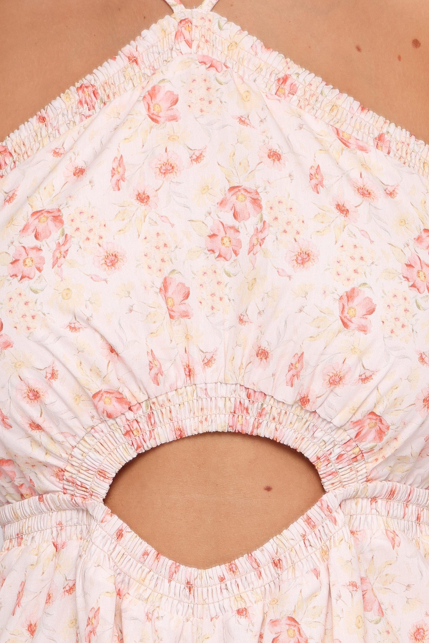 Madeira Jumpsuit - Peach Ditsy Floral