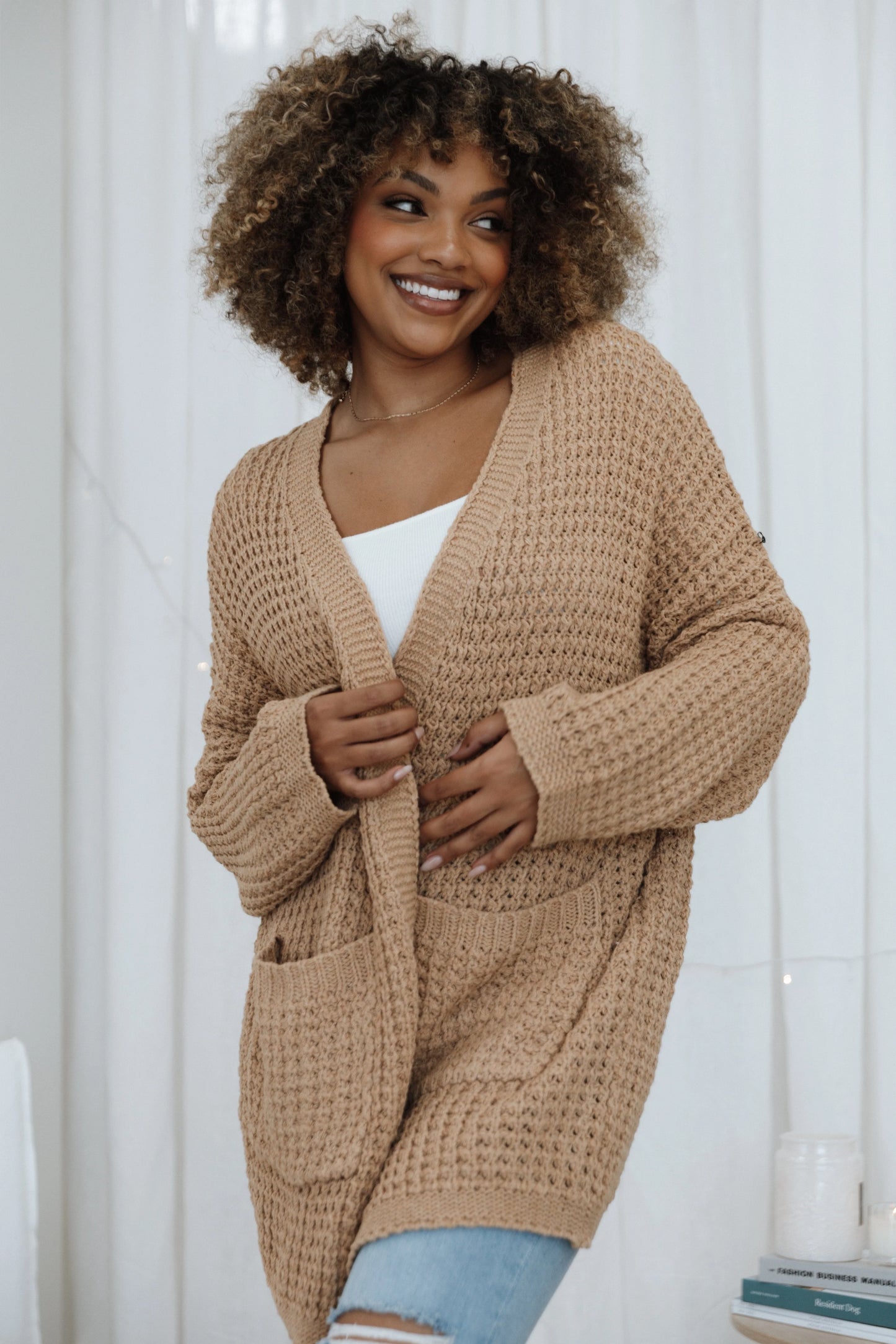 Leyonie Cardigan - Tan