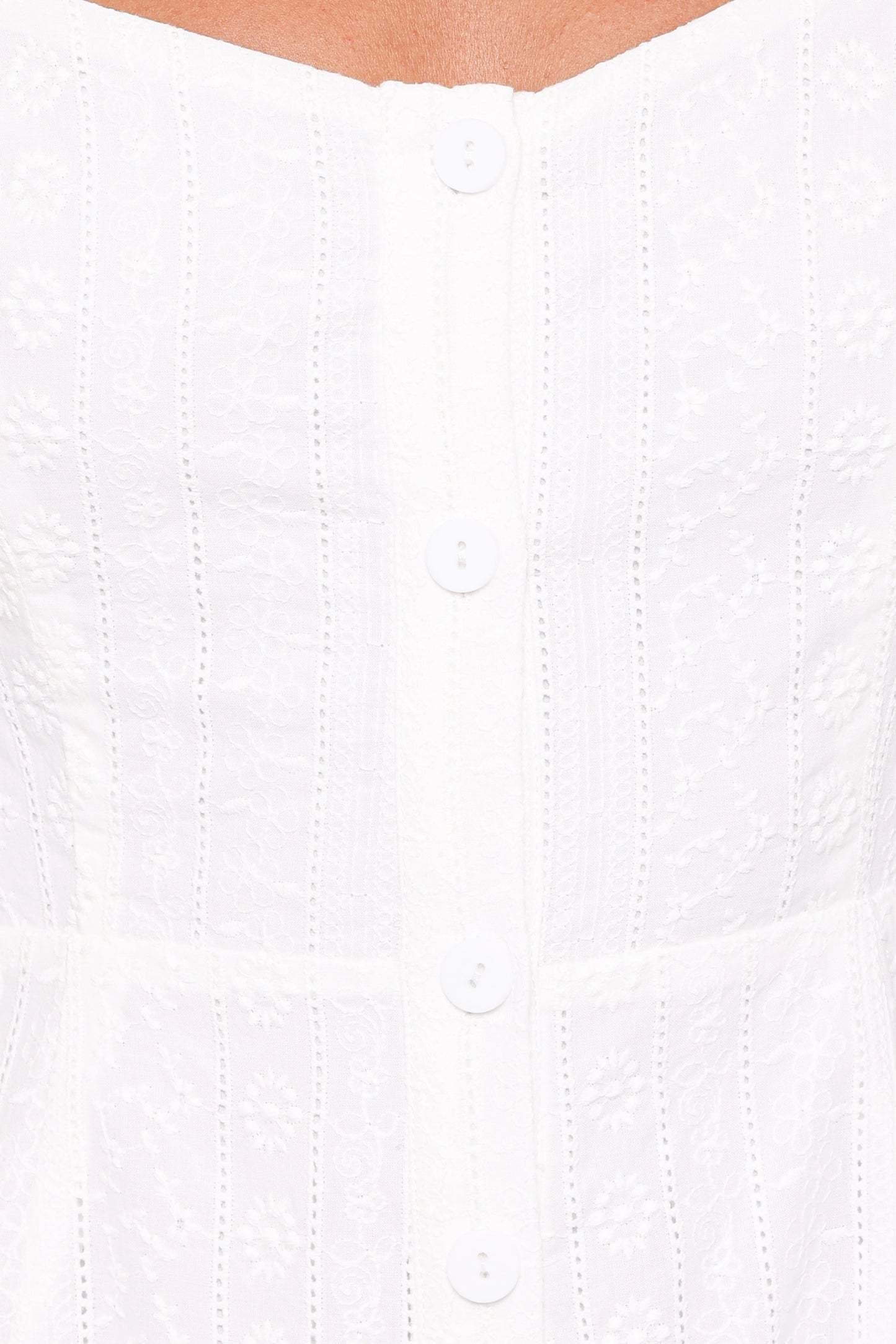 Reesa Romper - White Embroidery