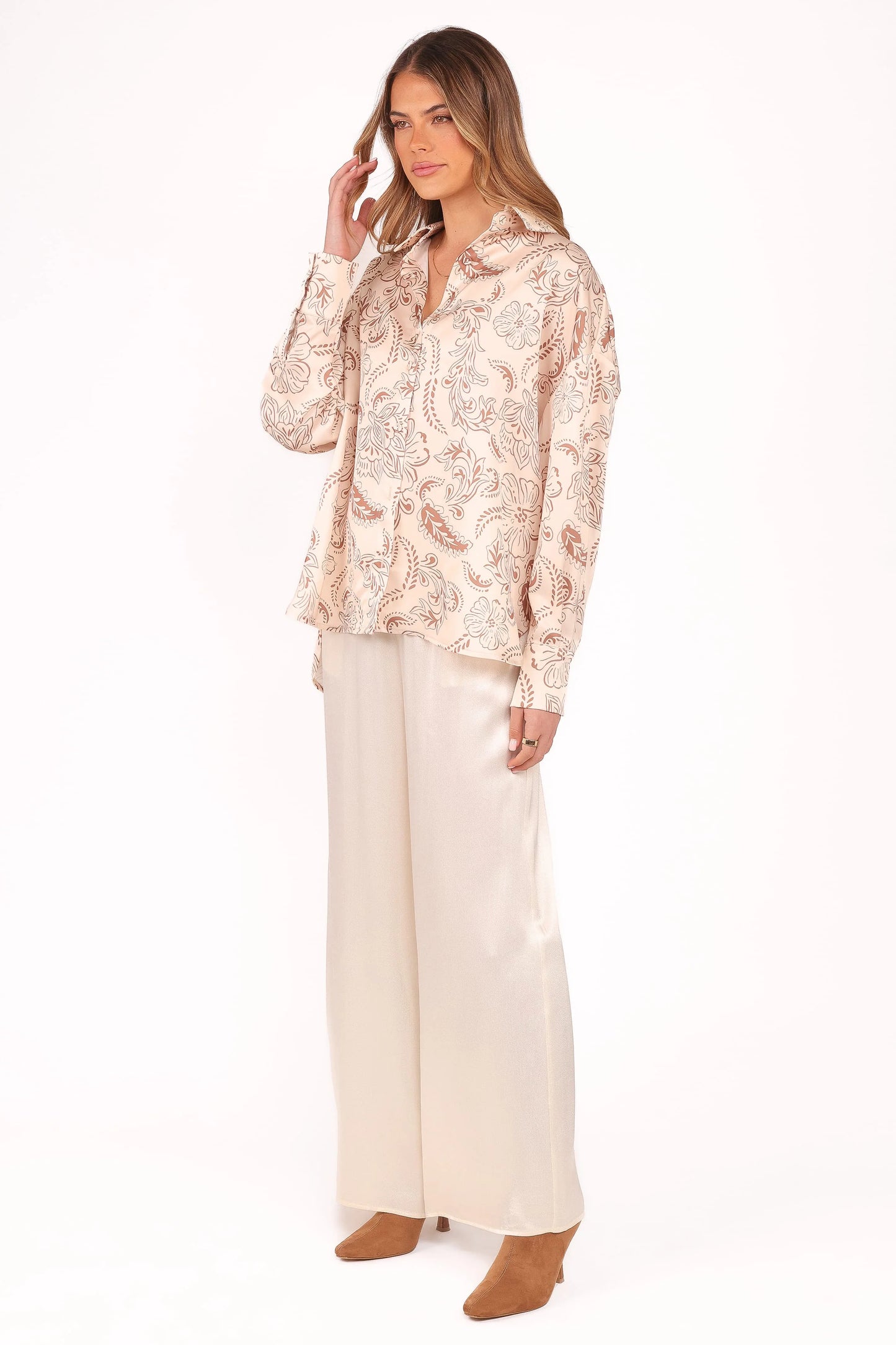 Valia Wide Leg Pant - Cream