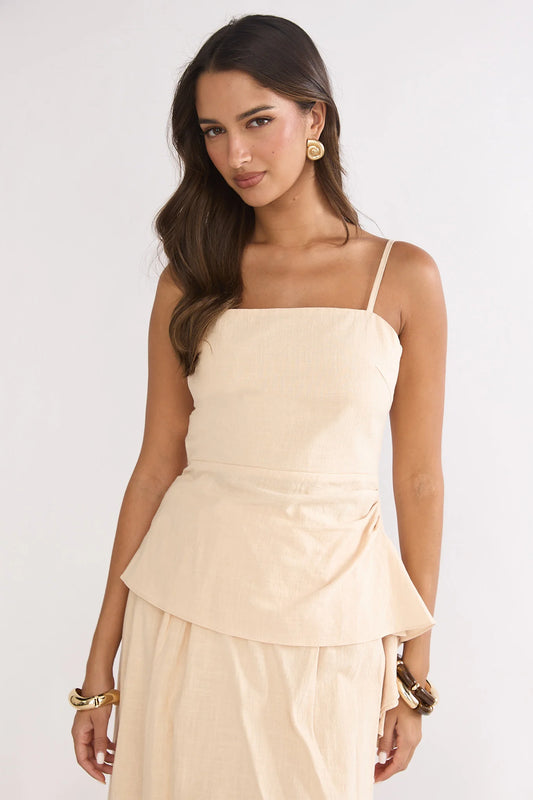 Riviera Romance Side Cascade Top Cream