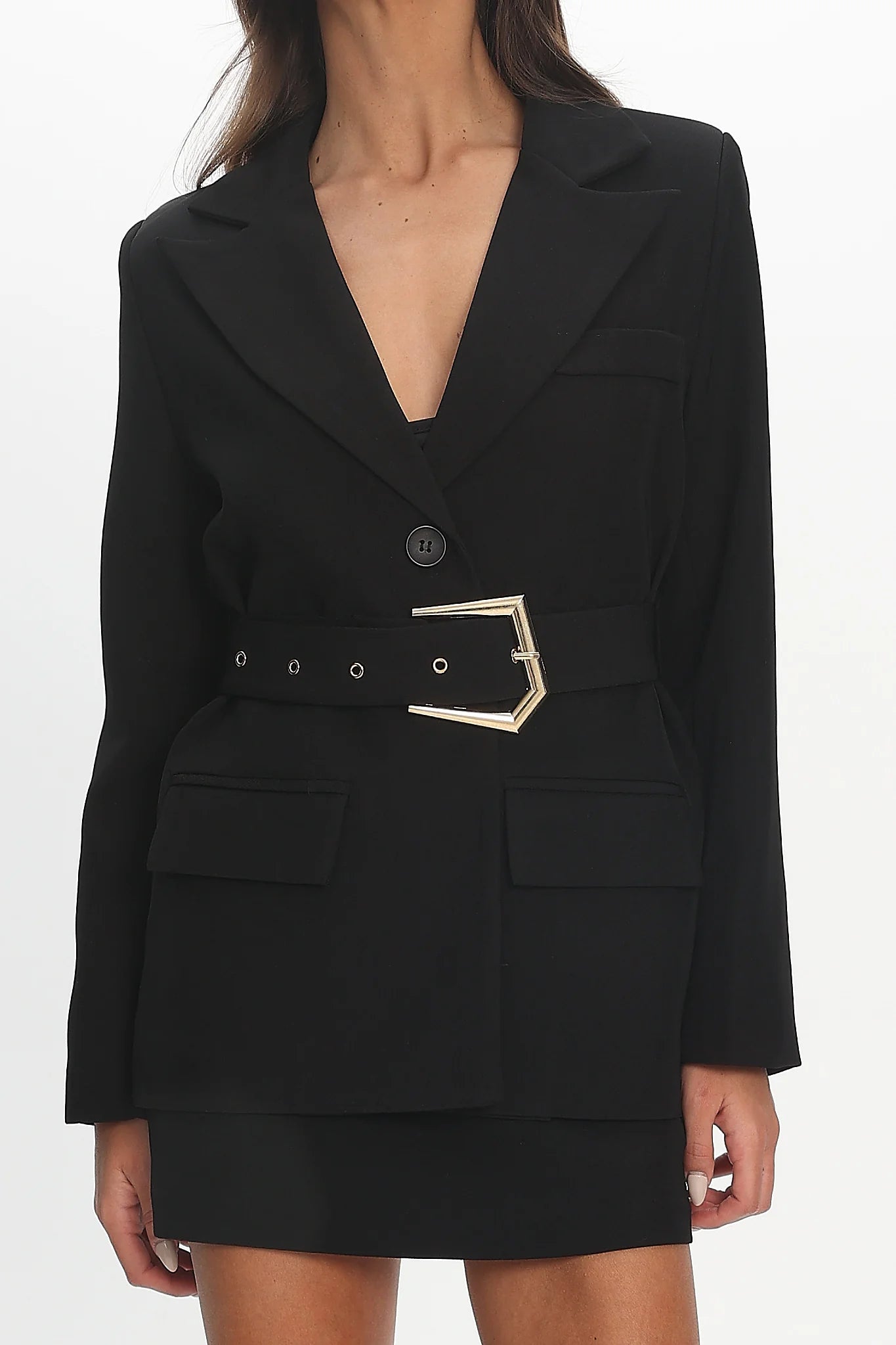 Calira Belted Blazer Black