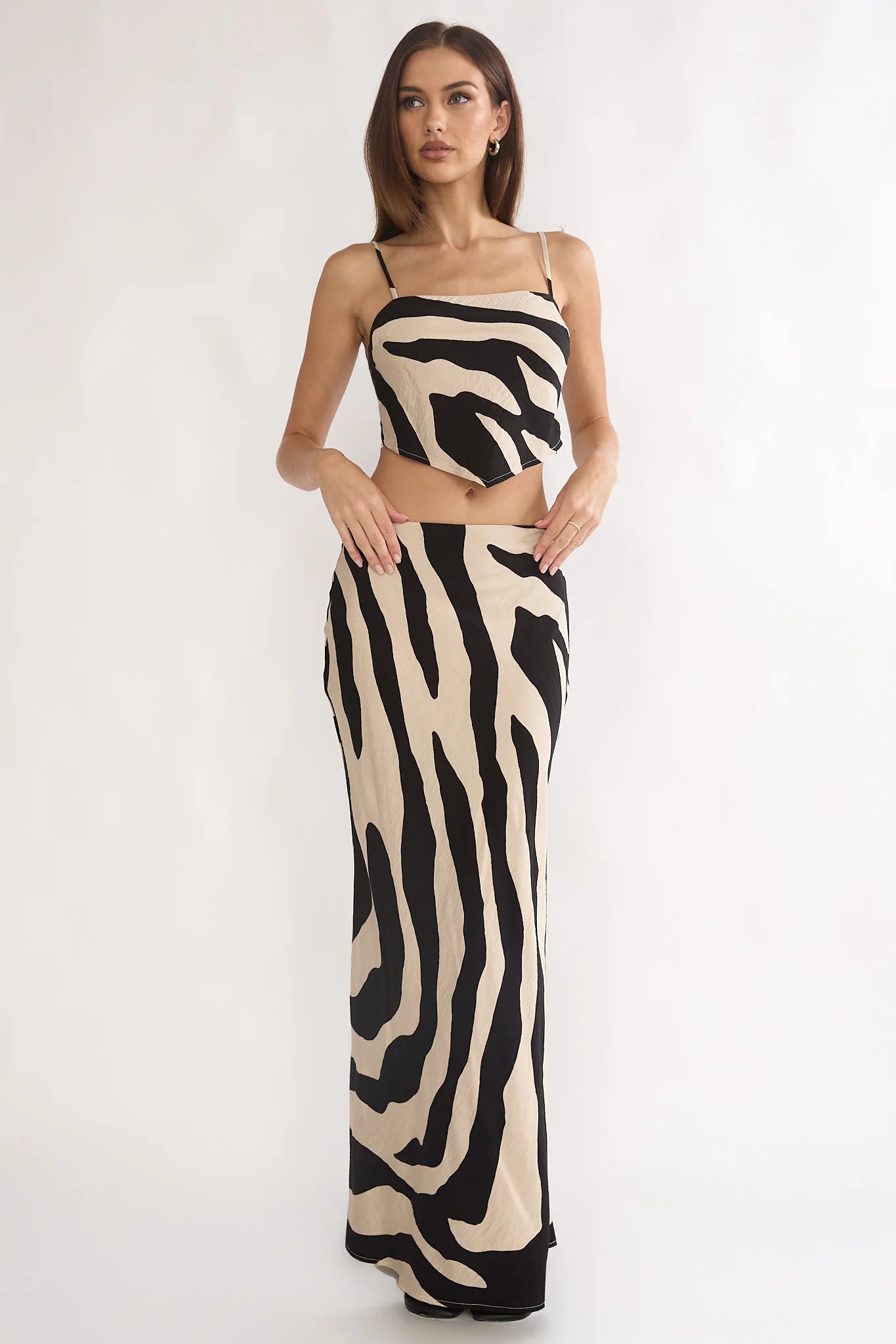 Blythe Maxi Skirt Zebra Black