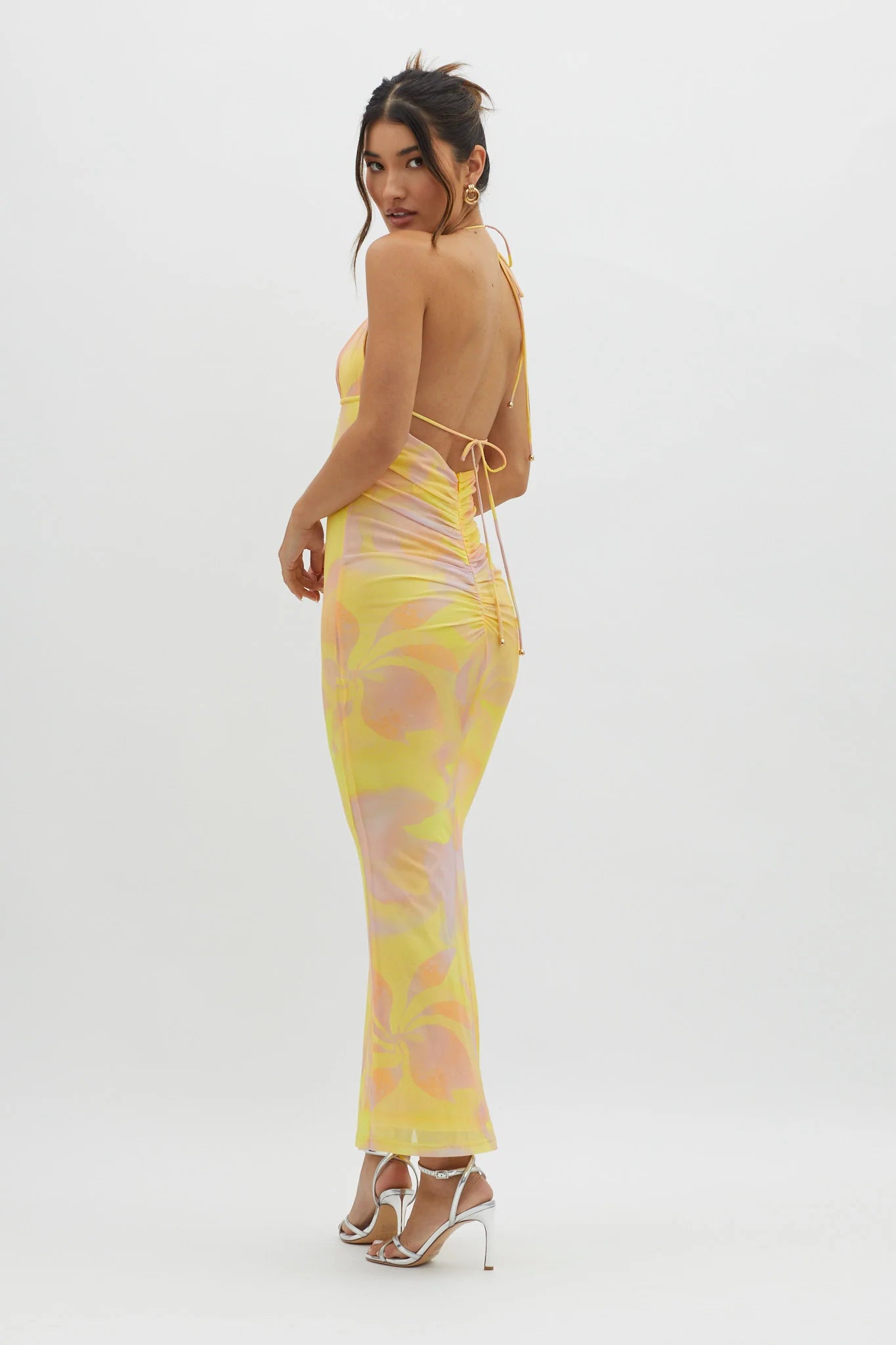 Santa Rosa Ruched Back Maxi Dress Yellow