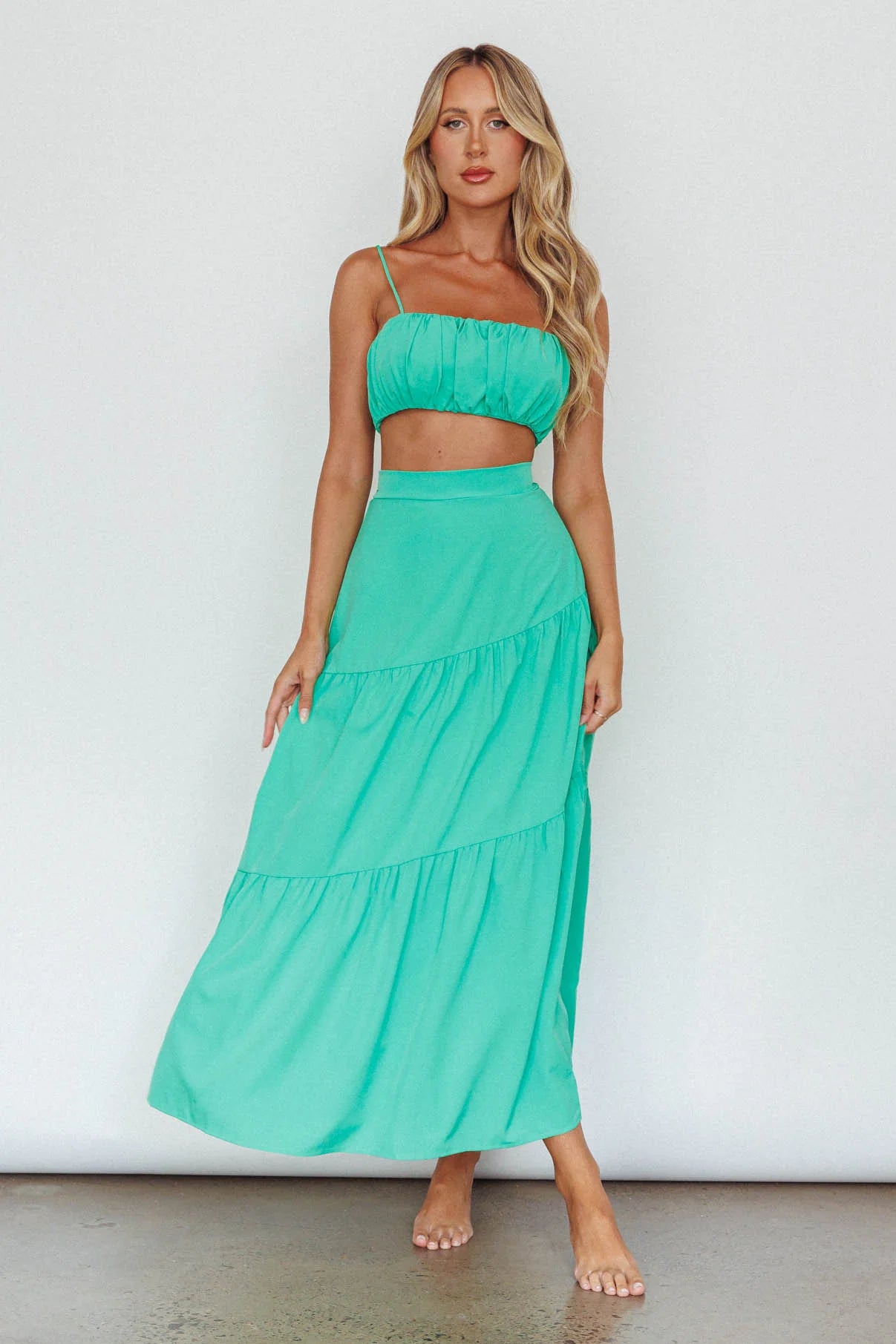 Bondi Waist Tie Maxi Skirt Apple
