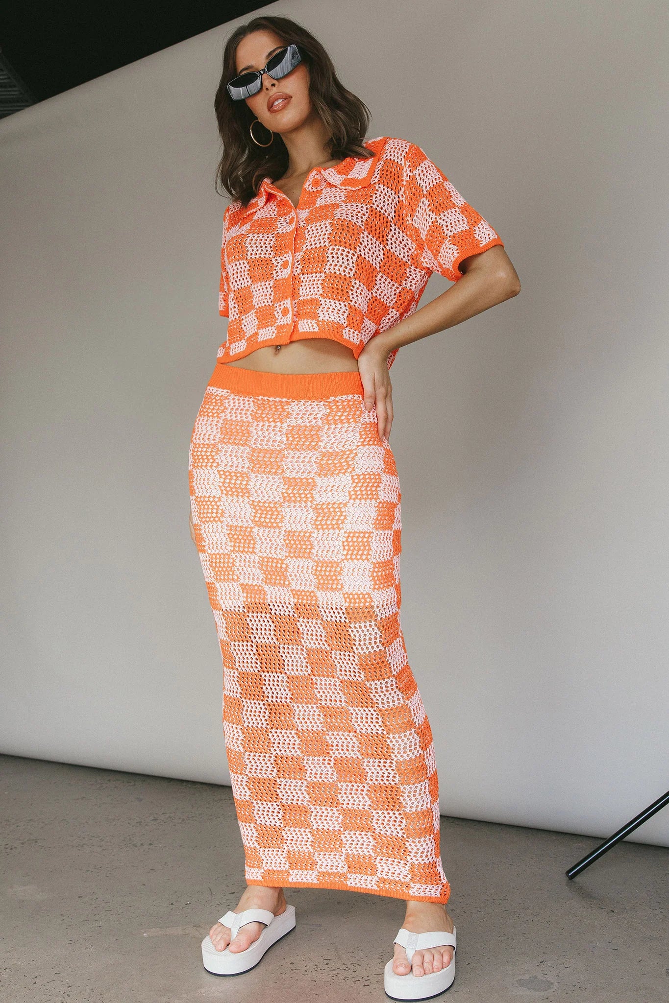 Byron Bay Crochet Maxi Skirt Sunset