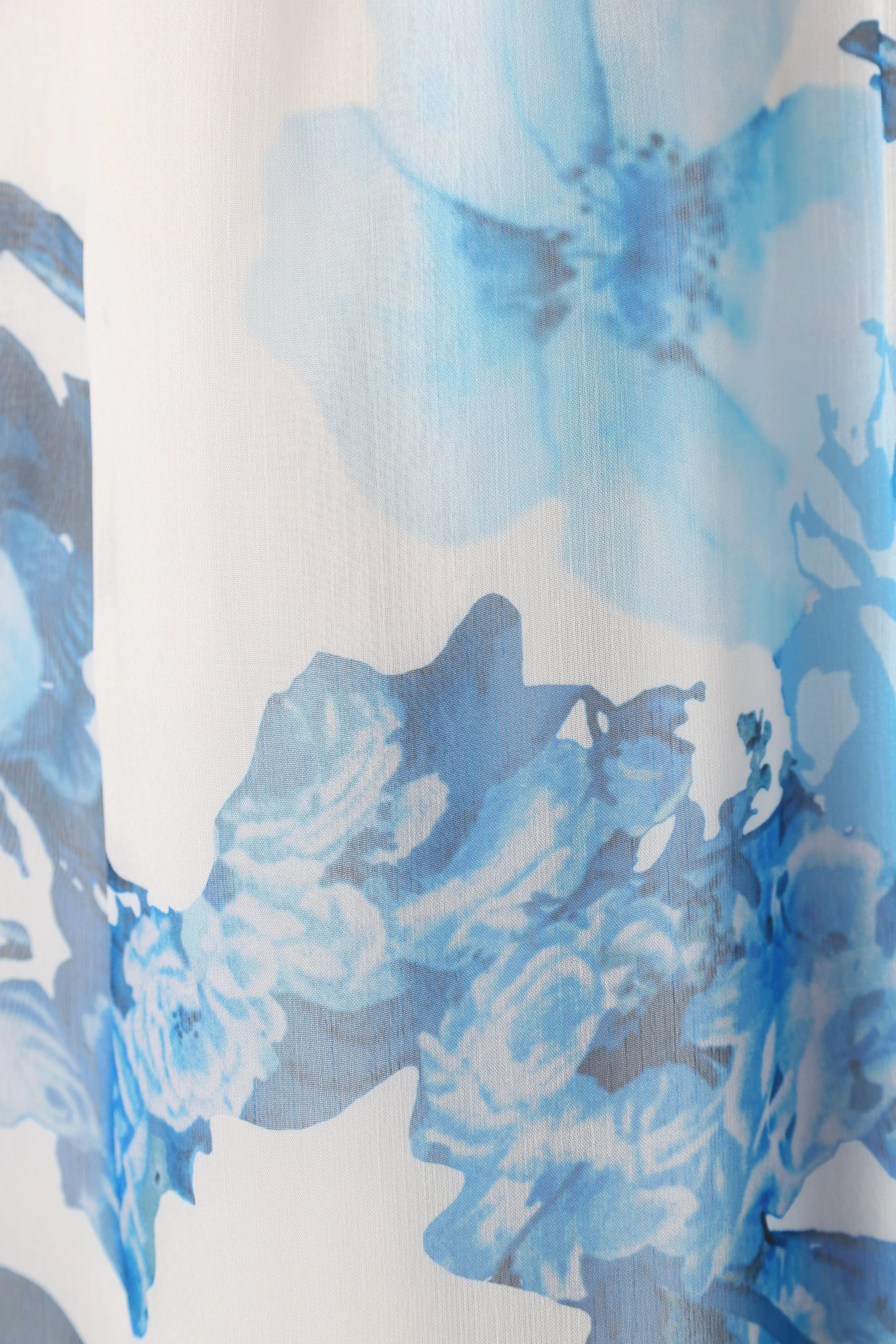 Lucah Frill Shoulder Maxi Dress - Blue White Floral