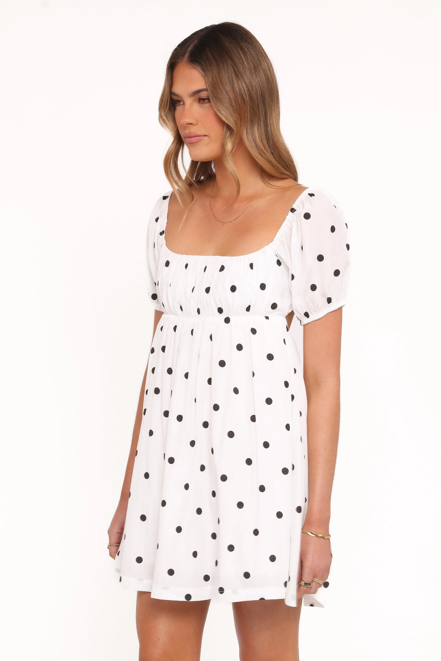 Mona Mini Dress - Black Polka