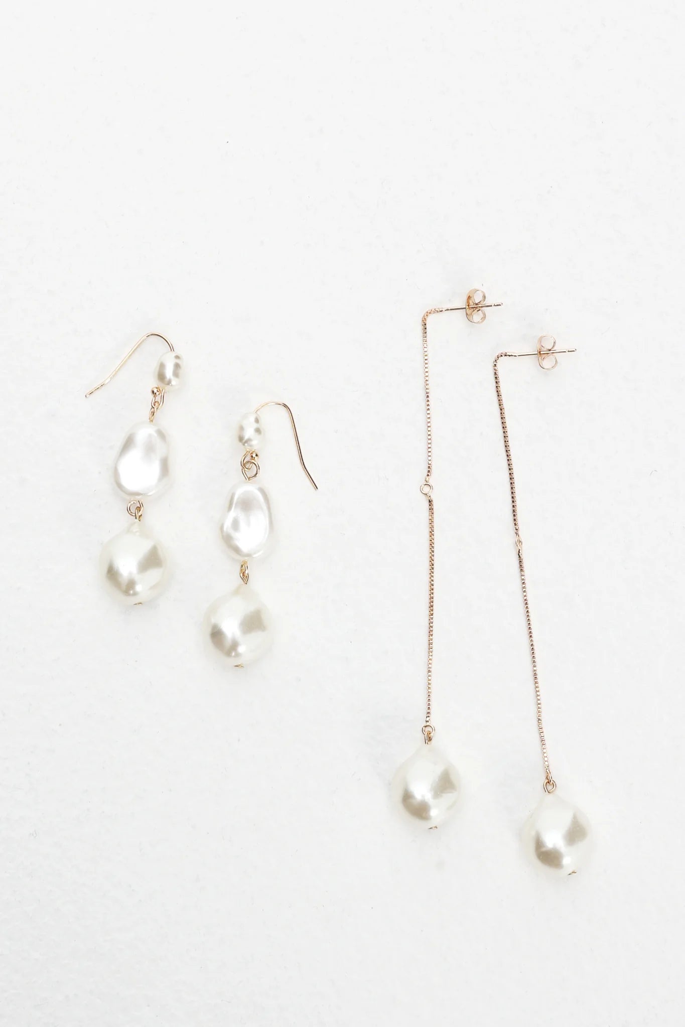 Ninette Faux Pearl Droplet Earrings Gold/Pearl