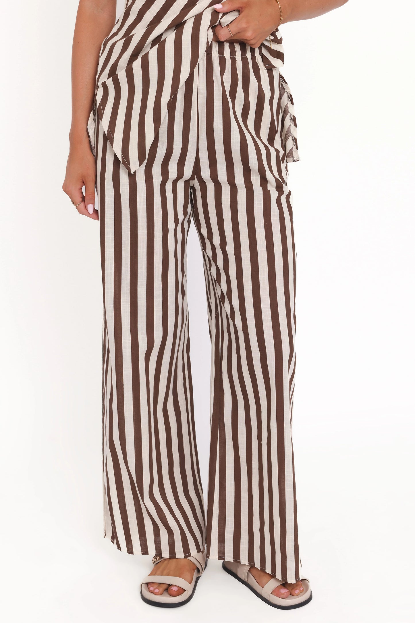 Kim Pant Set - Brown Stripe