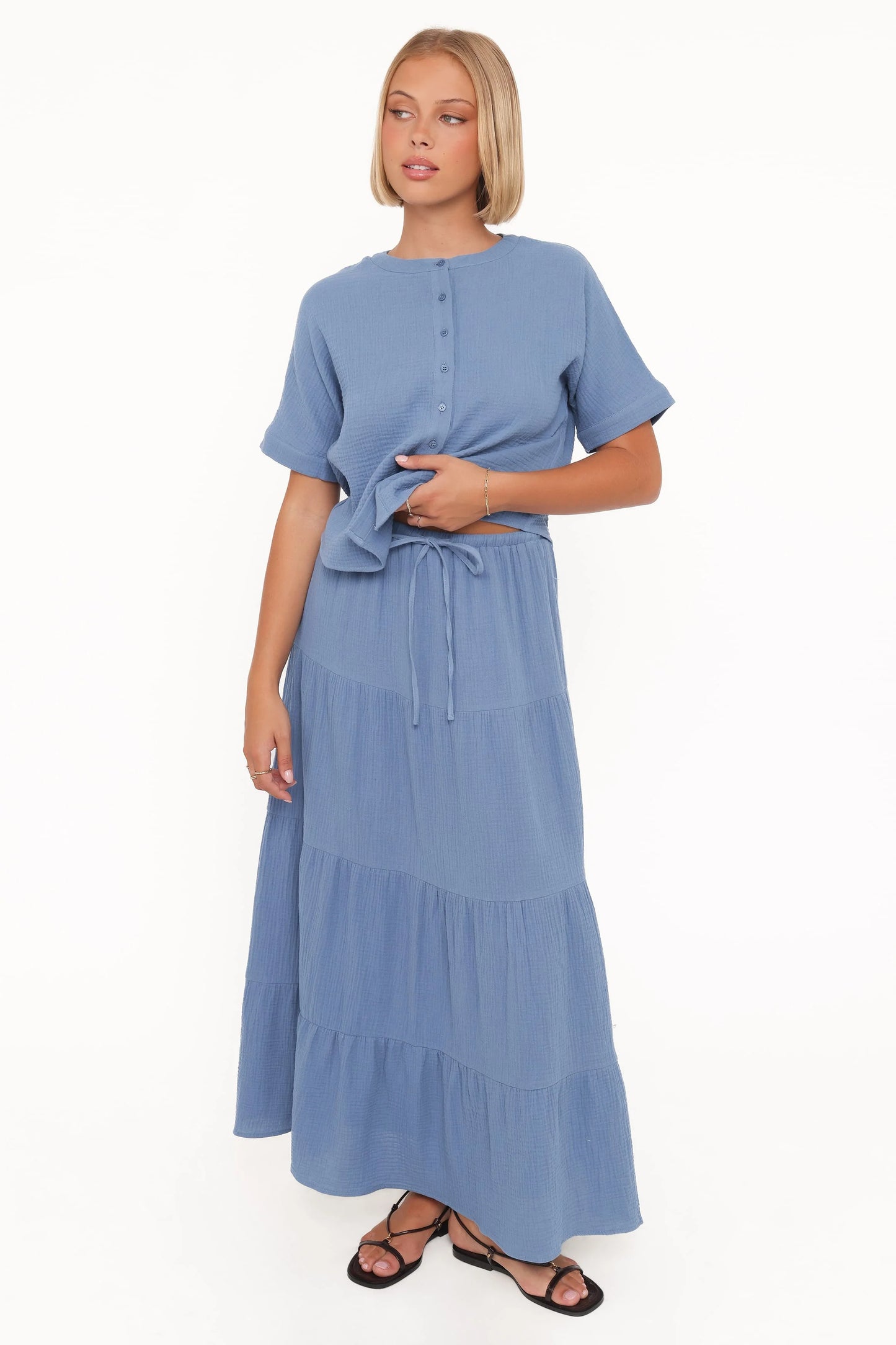 Sophia Skirt Set - Denim Blue