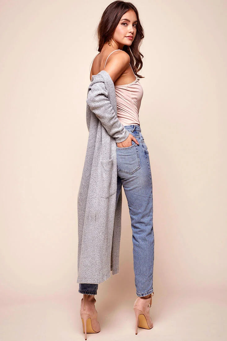 Brookhaven Cafe Long Sleeved Cardigan Grey