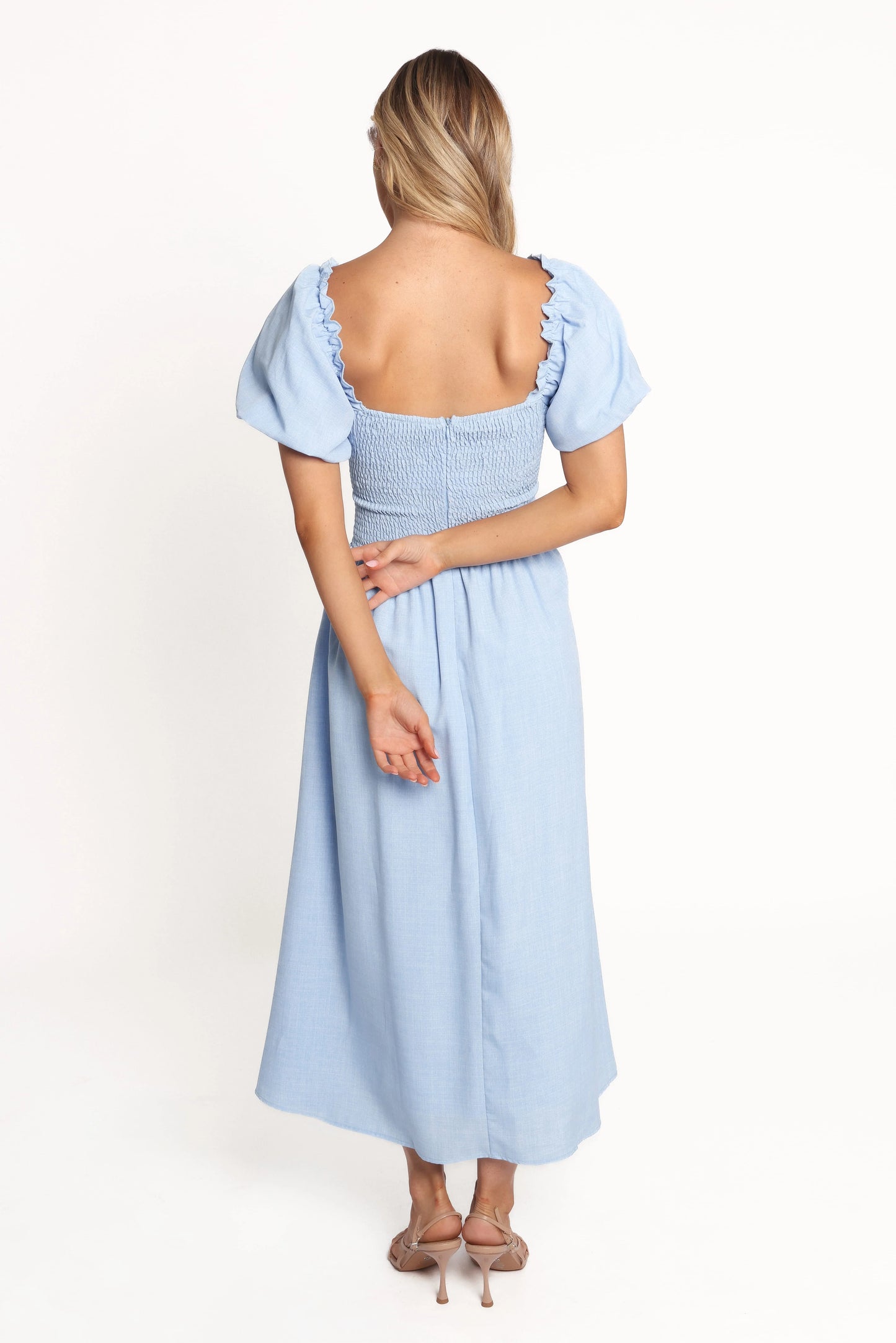 Cintra Puff Sleeve Maxi Dress - Blue
