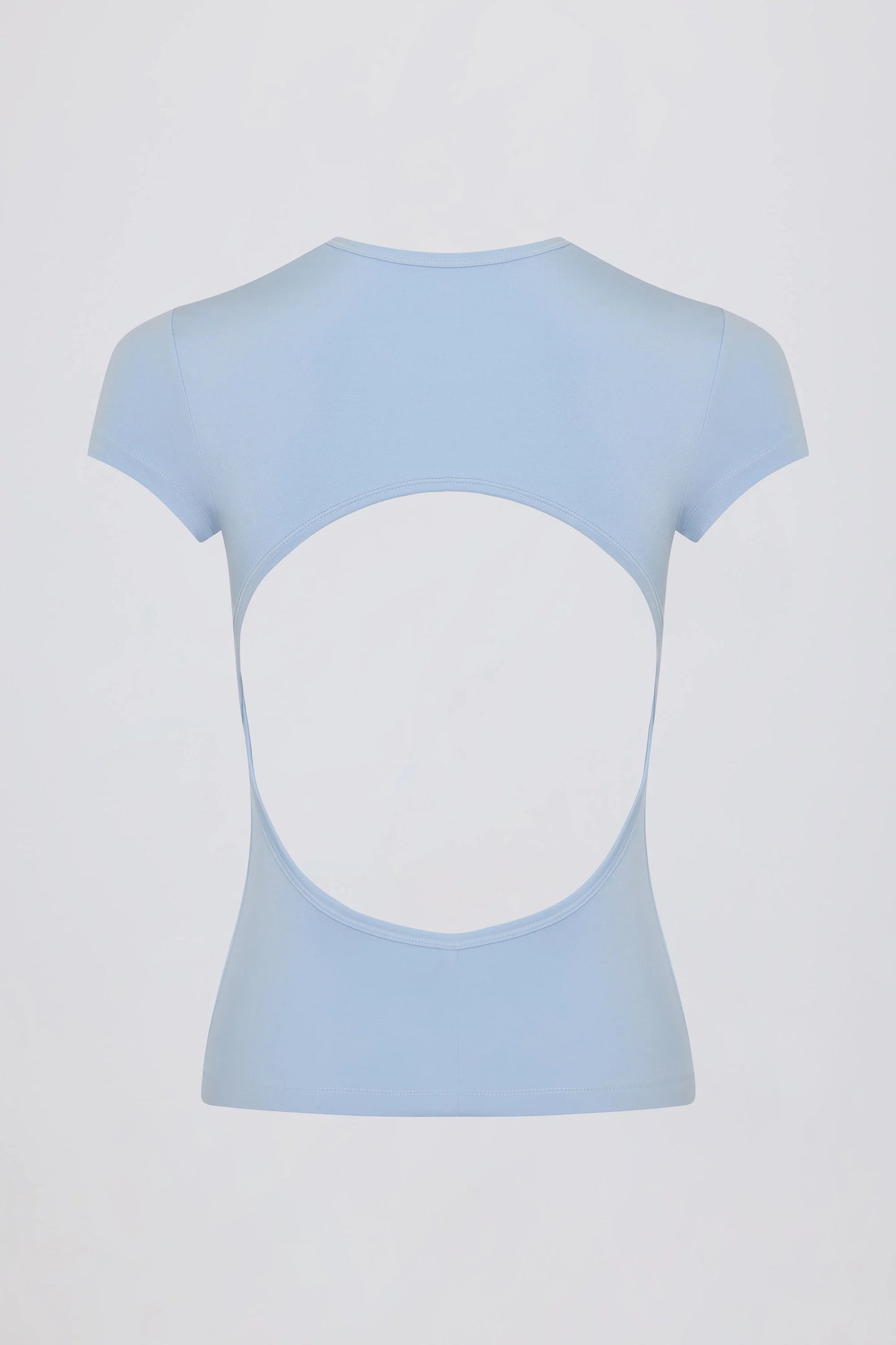 Cut-Out Longline T-Shirt in Sky