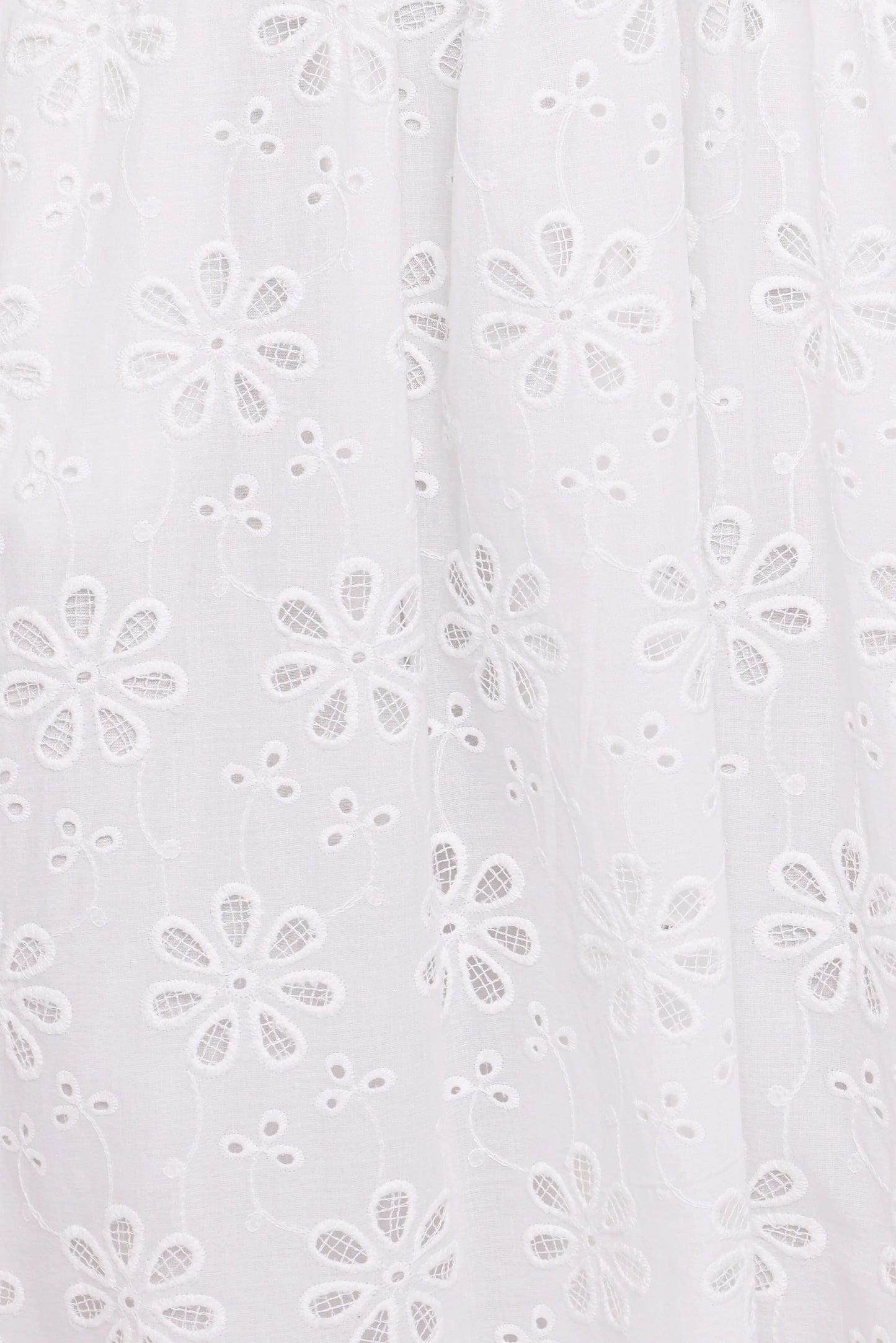 Clo Puff Sleeve Midi Dress - White Broderie
