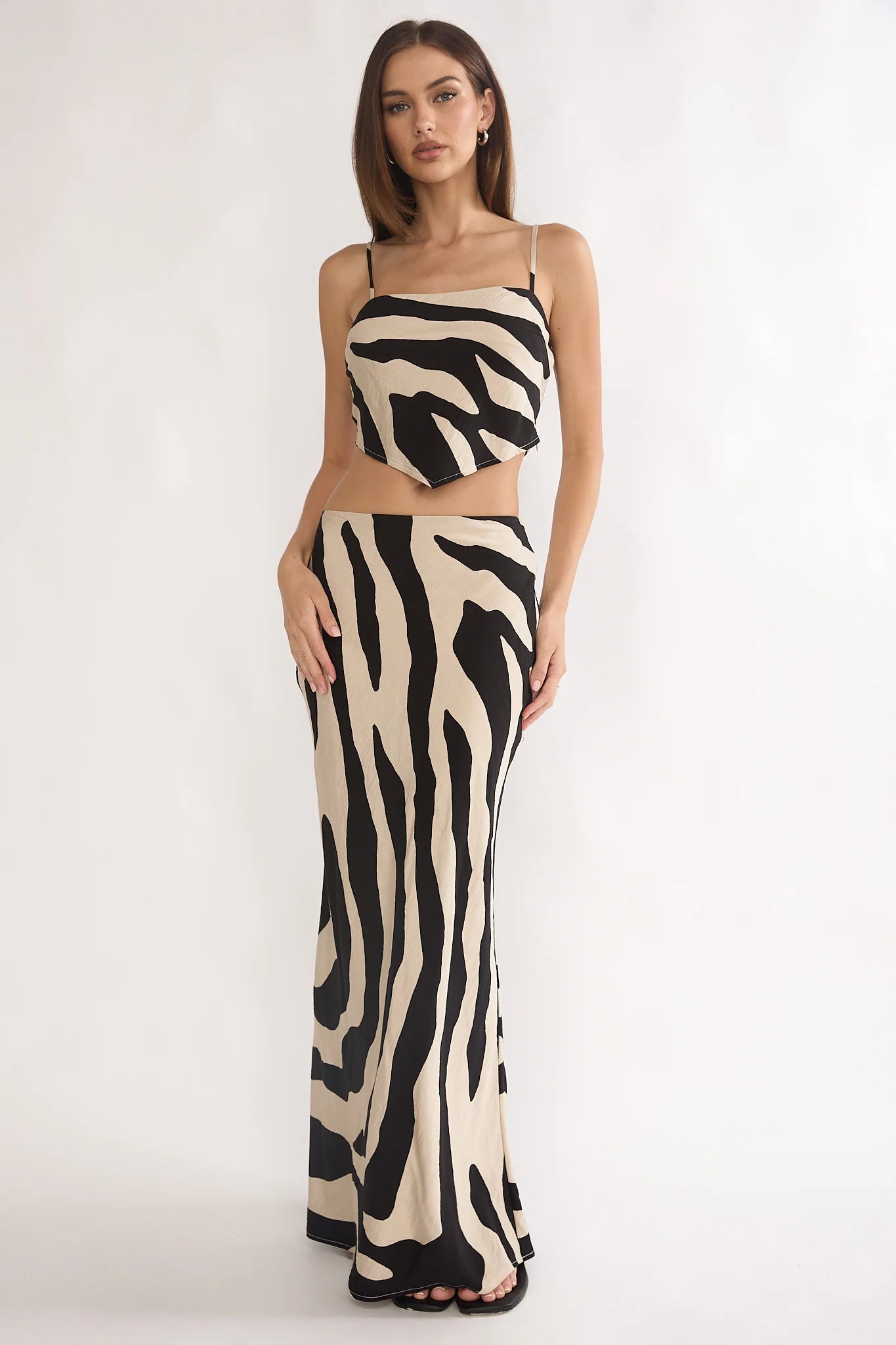Blythe Maxi Skirt Zebra Black