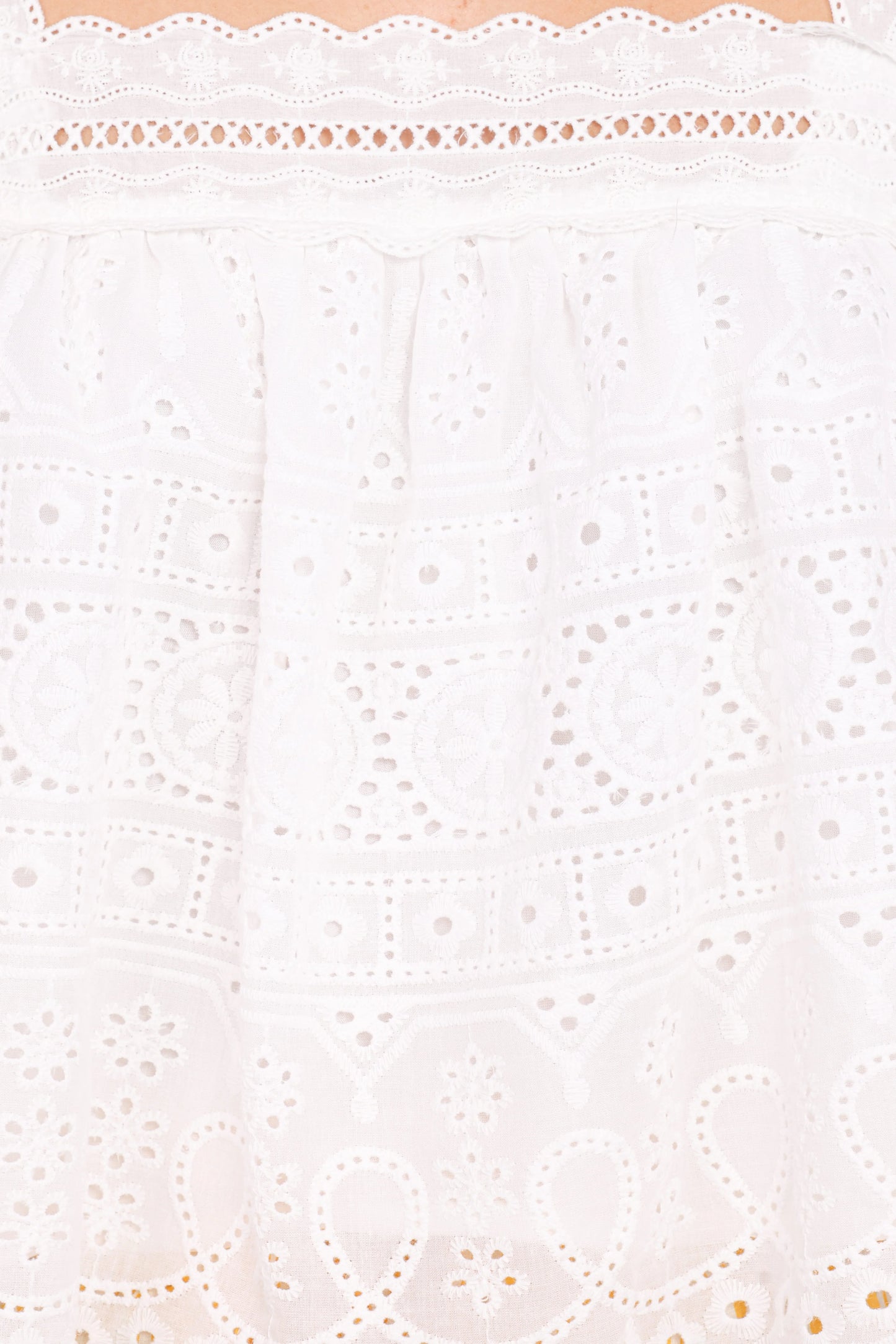 Aideen Eyelet Top - White