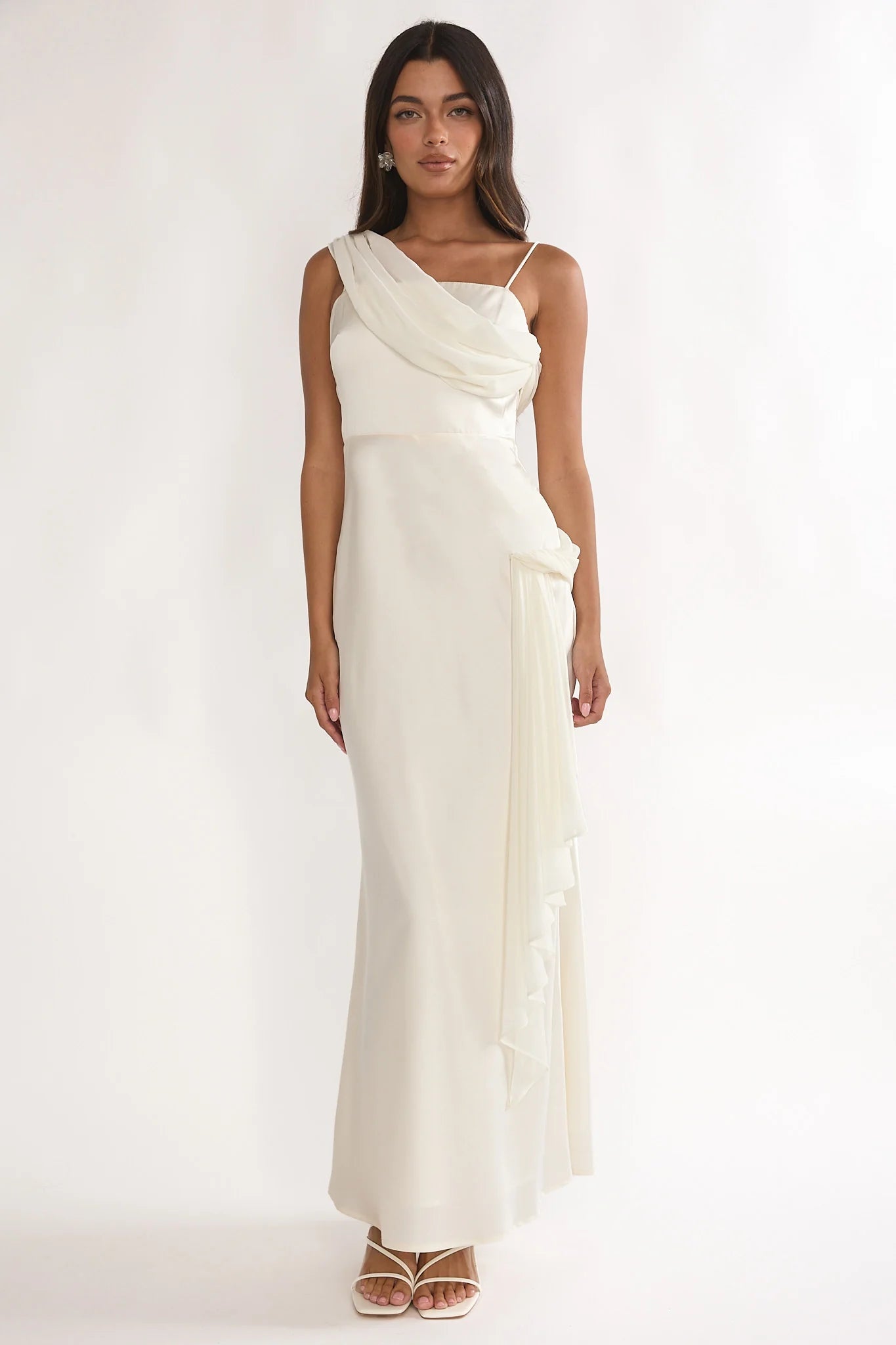 Doloros Drape Accent Maxi Dress Oyster