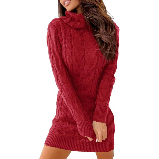 Women's cable knit sweater dress