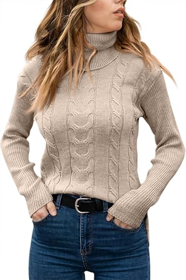 Women’s Skin-Friendly Turtleneck Knit Sweater