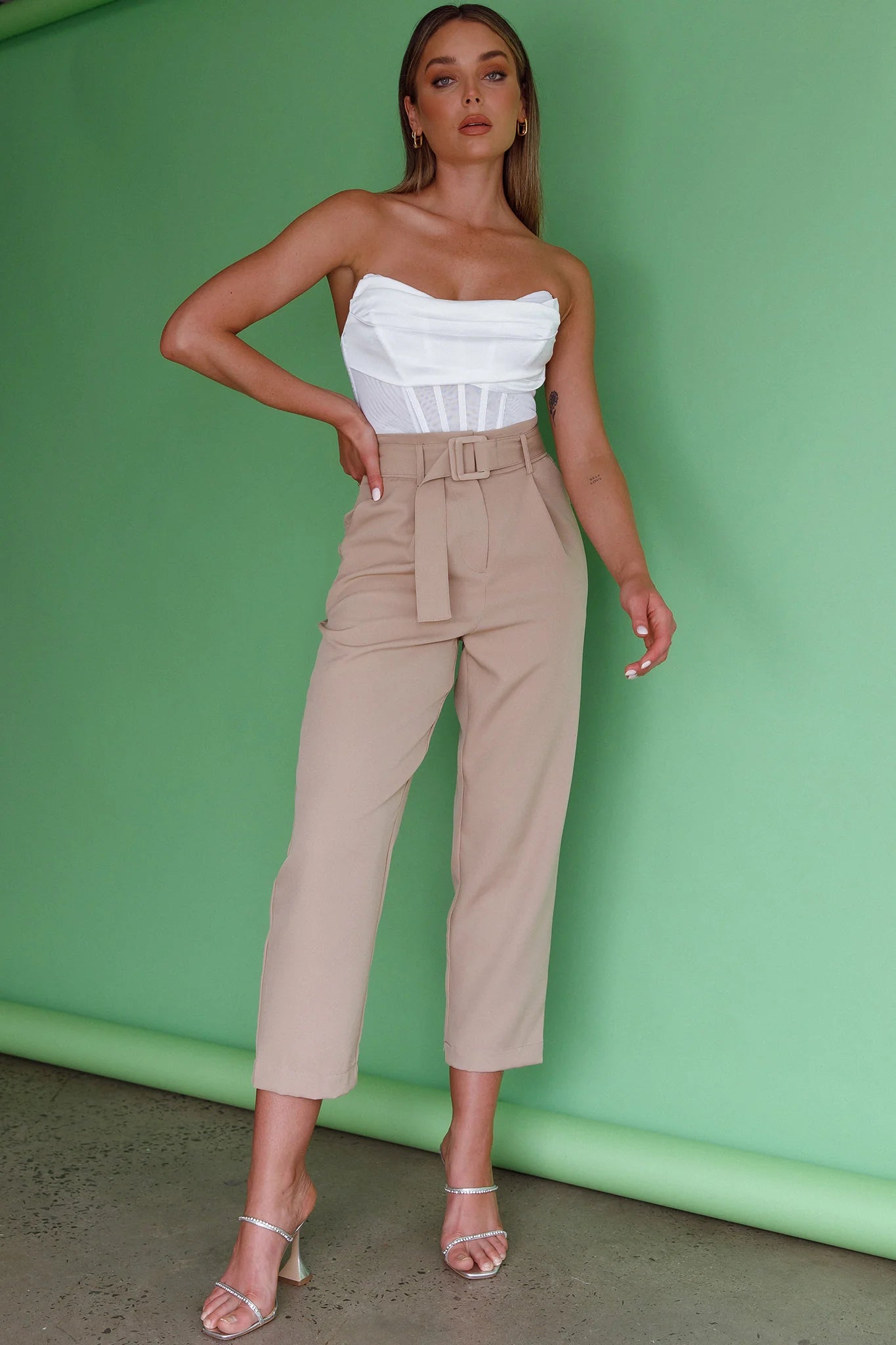 Chance Encounter Straight Leg Pants Latte
