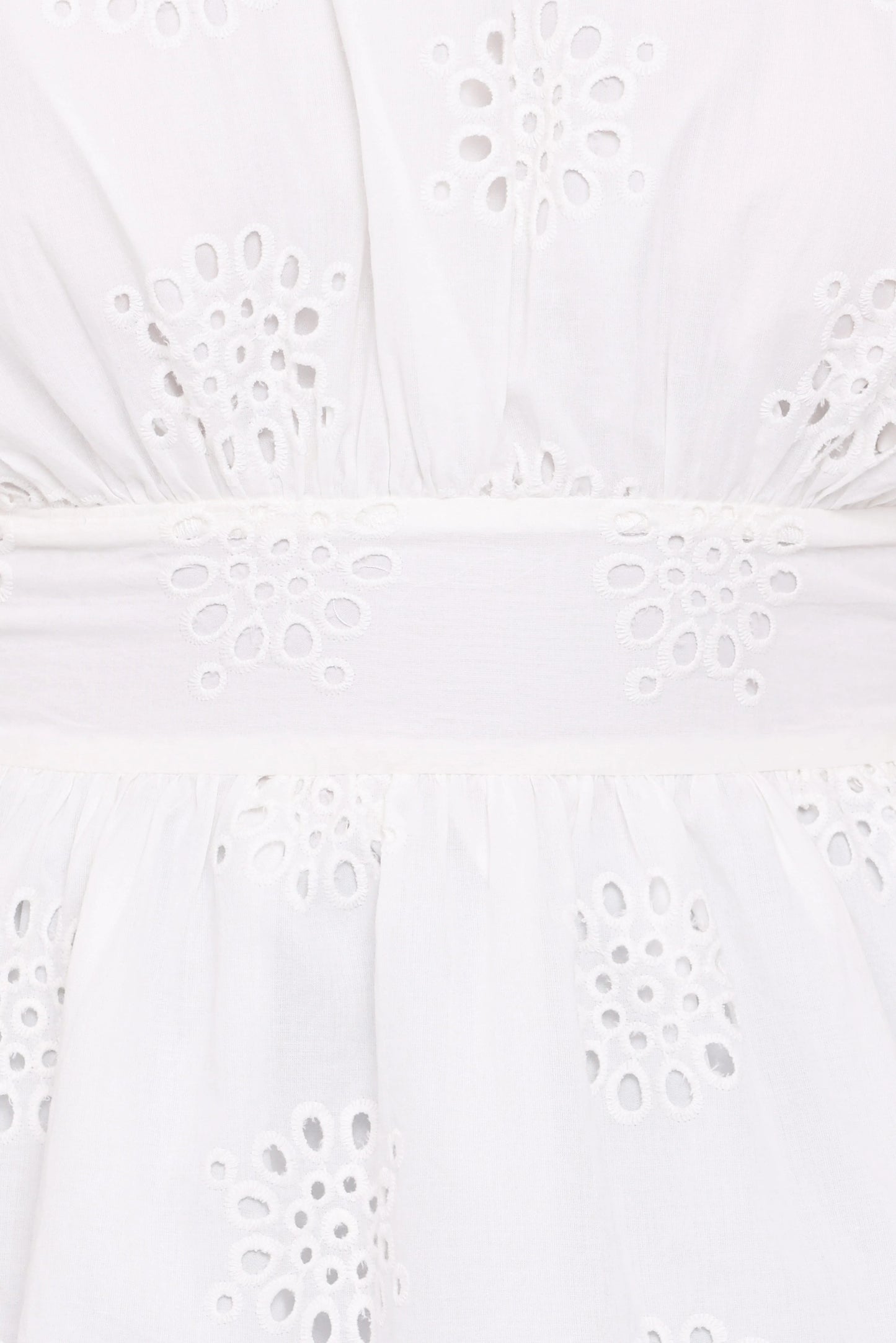 Carmel Tie Back Tunic Top - White Embroidery