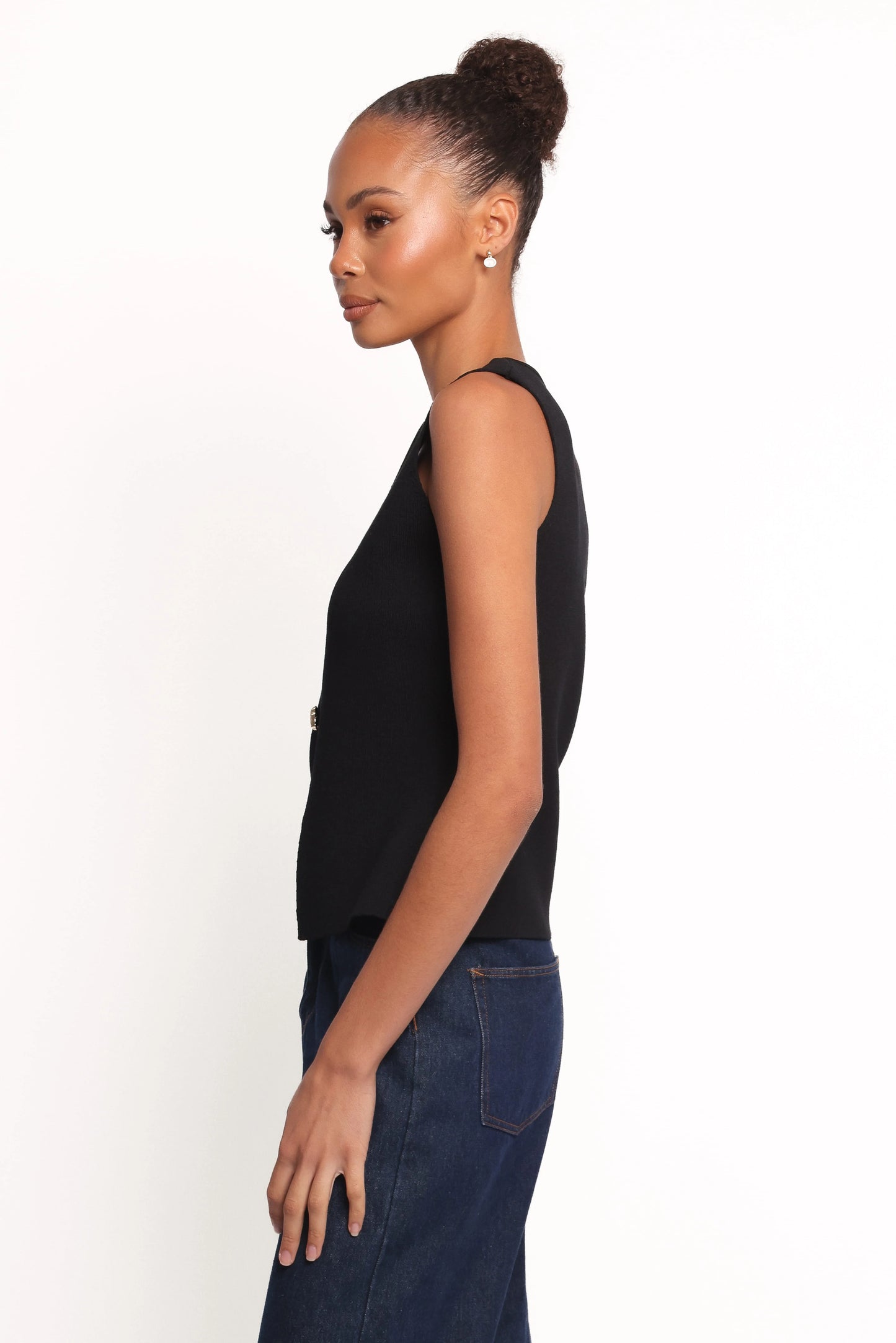 Everlee Knit Vest Top - Black