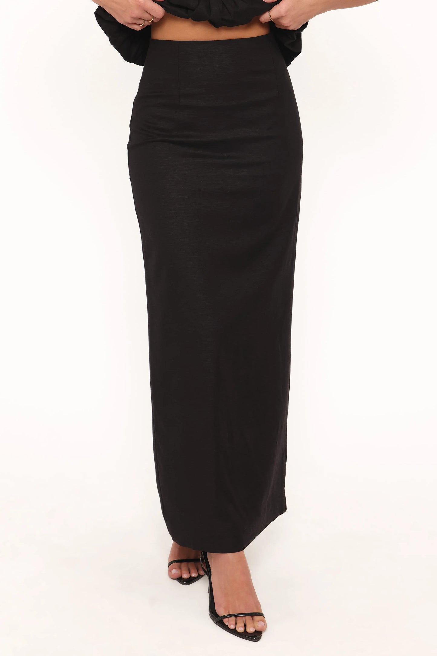 Ursa Fitted Column Skirt - Black