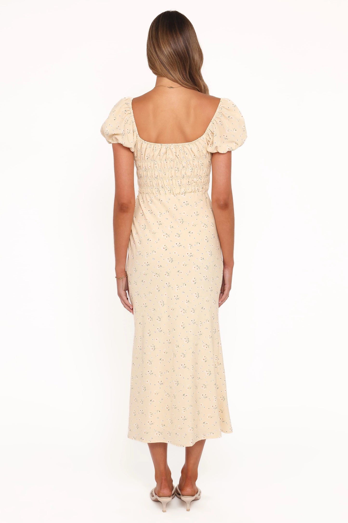 Teigan Midi Dress - Yellow Floral