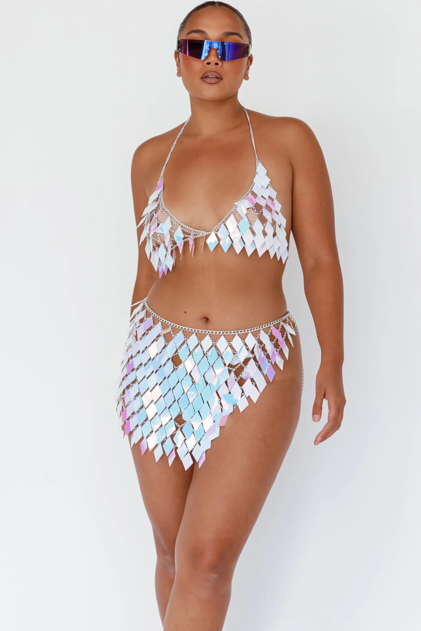 River Festival Shiny Sequins Top (Top Only)