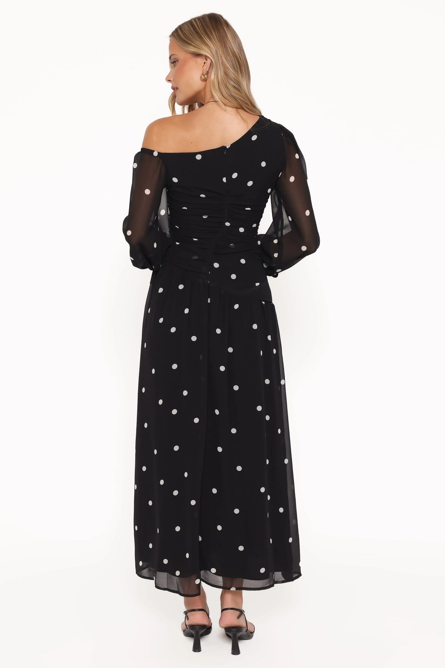 Levine Maxi Dress - Black Polka Dot