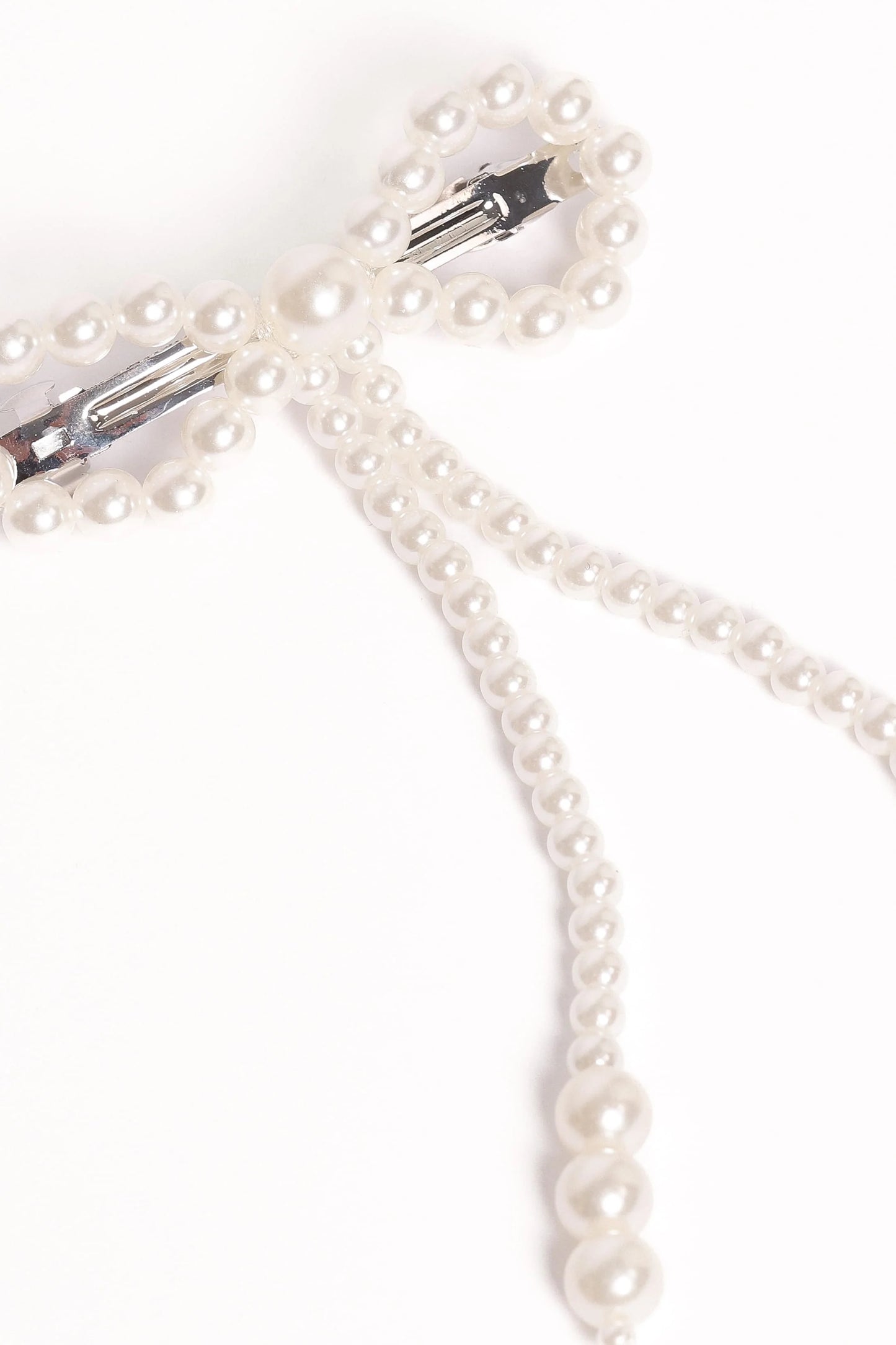 Marcella Hair Bow Clip - Pearl
