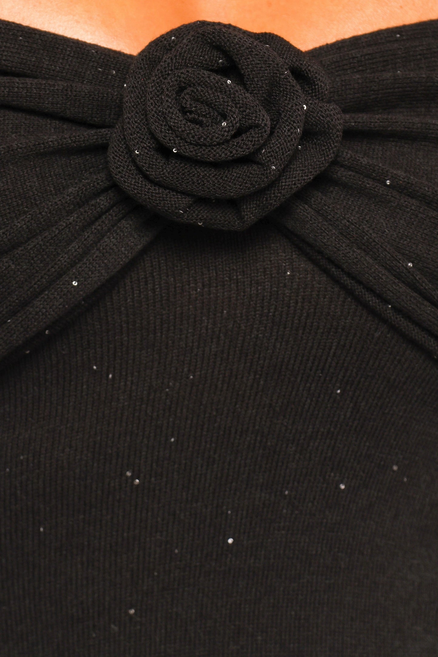 Pennie Maxi Dress - Black Sequin Knit
