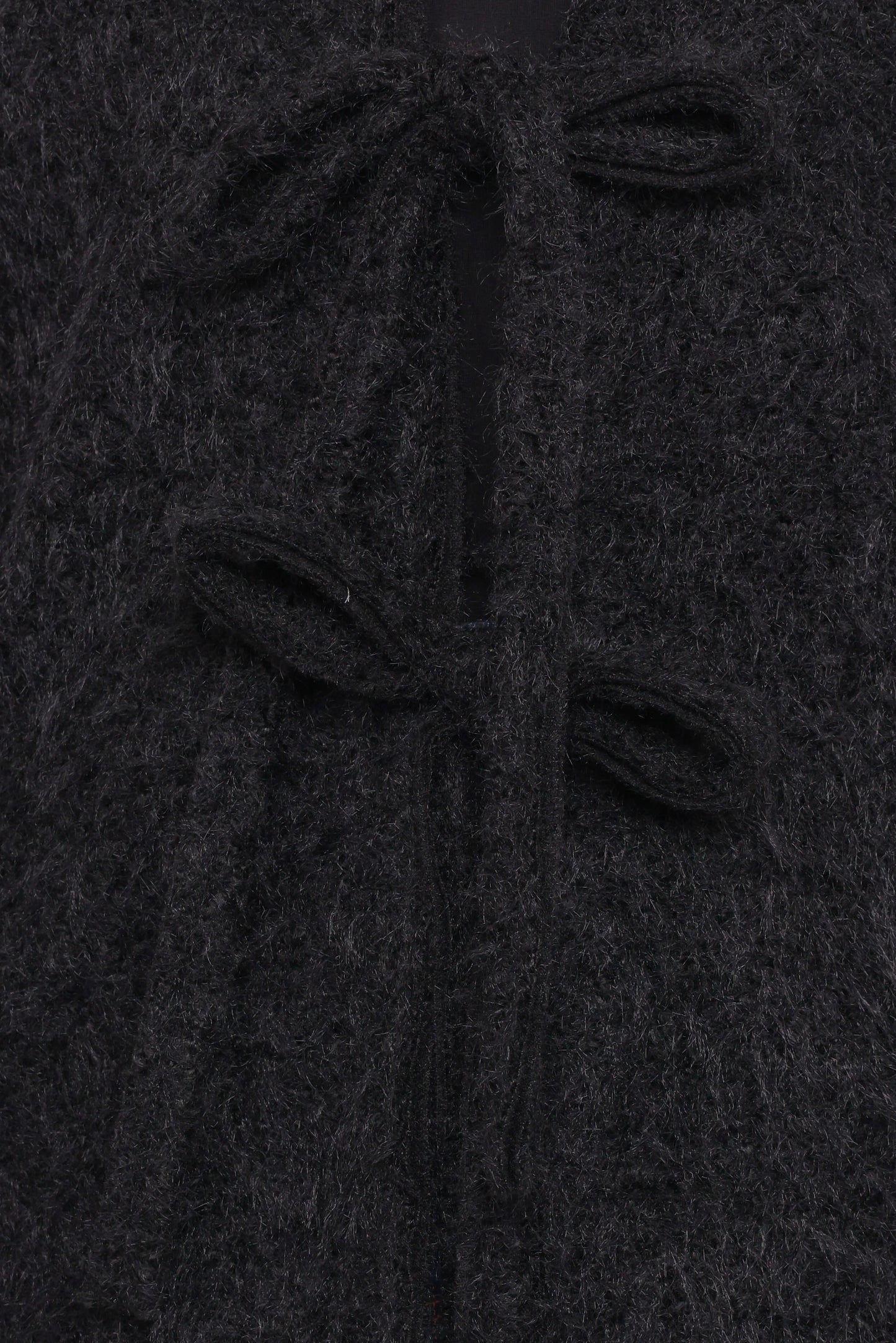 Kimmy Bow Oversized Cardigan - Black