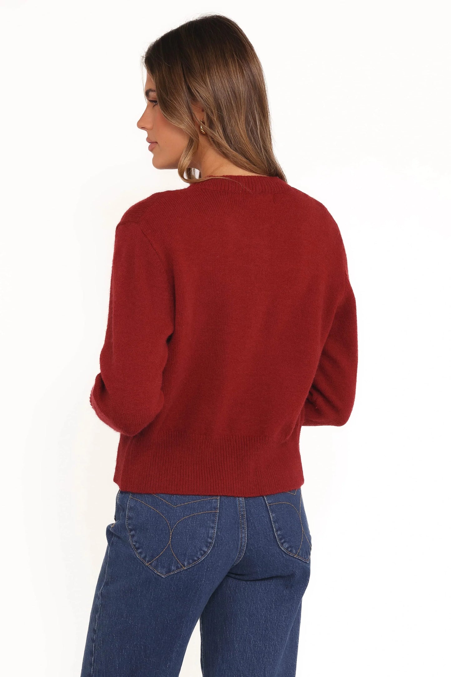 Middleton Mini Bow Cardigan - Wine