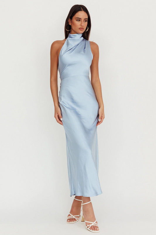 Shana Halterneck Maxi Dress Blue