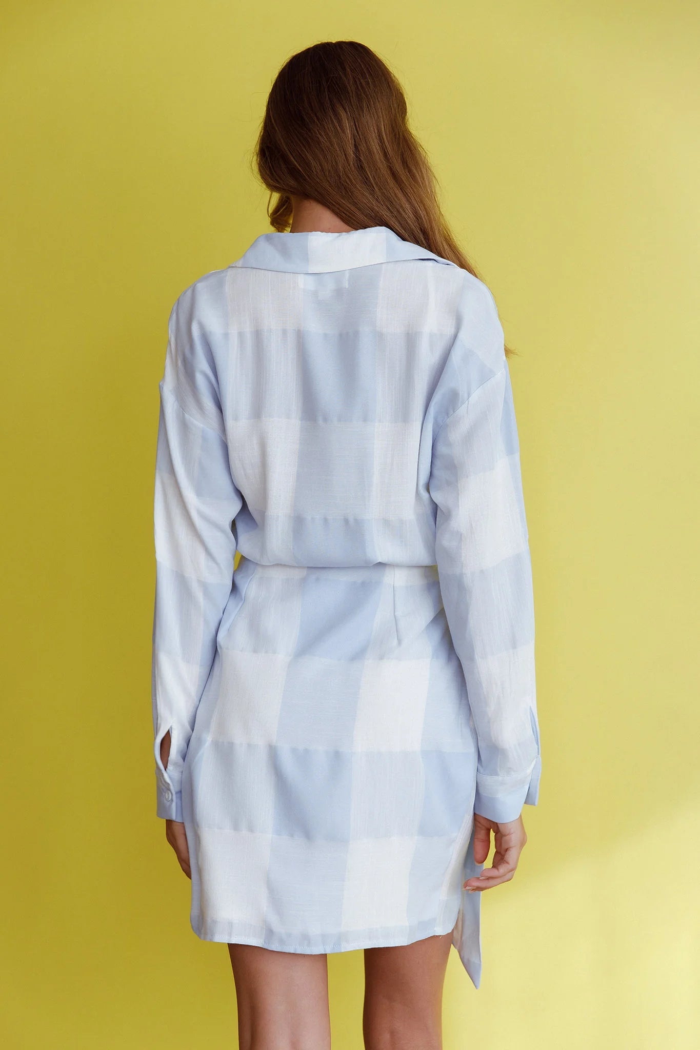 Staten Island Wrap Shirt Dress Blue