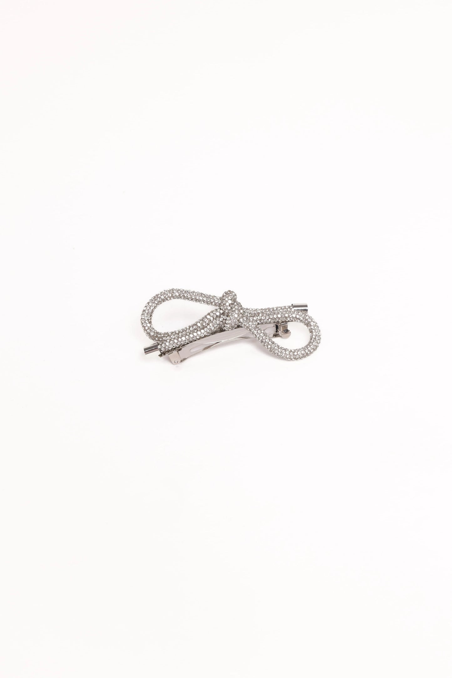 Whitney Bow Hair Clip - Silver