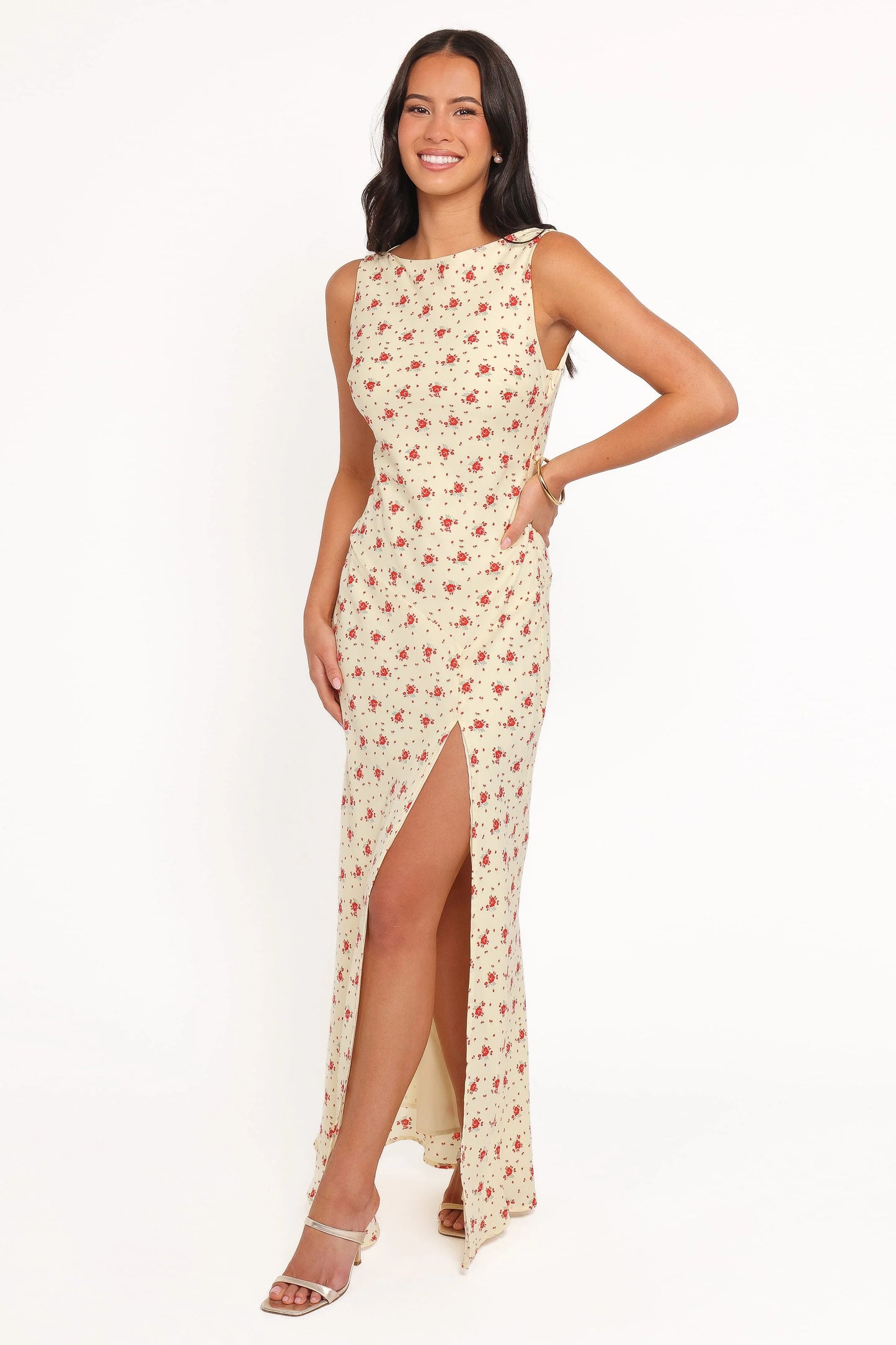 Alima Sleeveless Maxi Dress - Yellow Floral